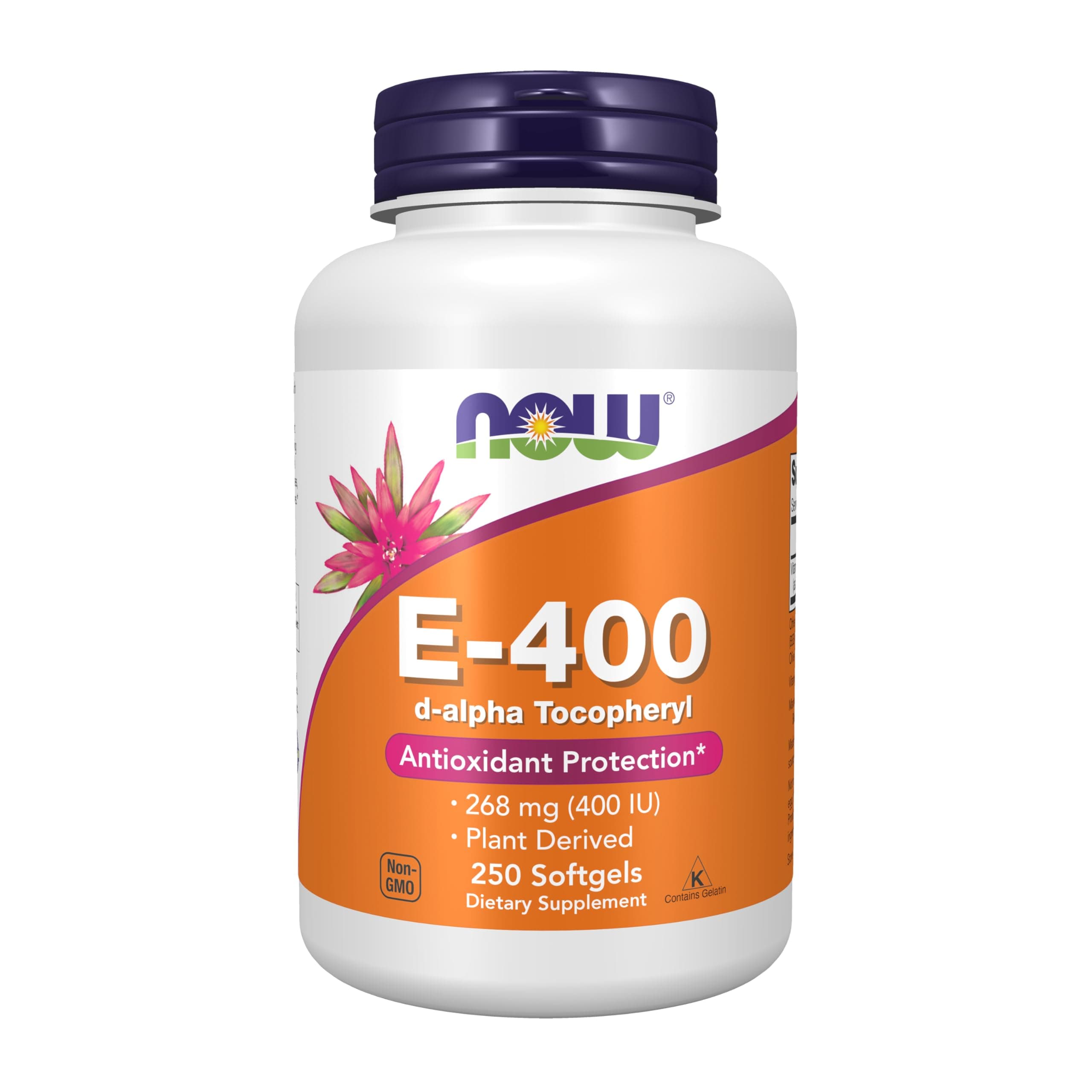 NOW Supplements, Vitamin E-400 IU, D-Alpha Tocopheryl, Antioxidant Protection*, 250 Softgels
