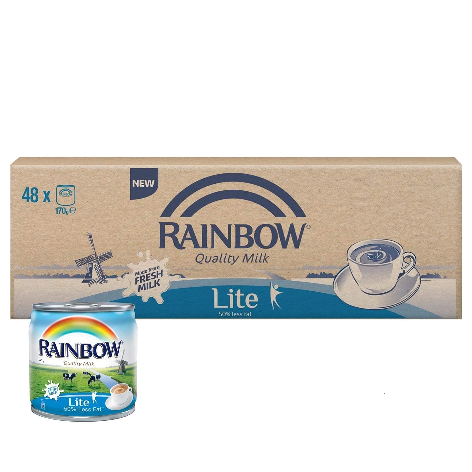 Rainbow Lite Vitamin D Evaporated Liquid Milk - 48 X 170 Gm