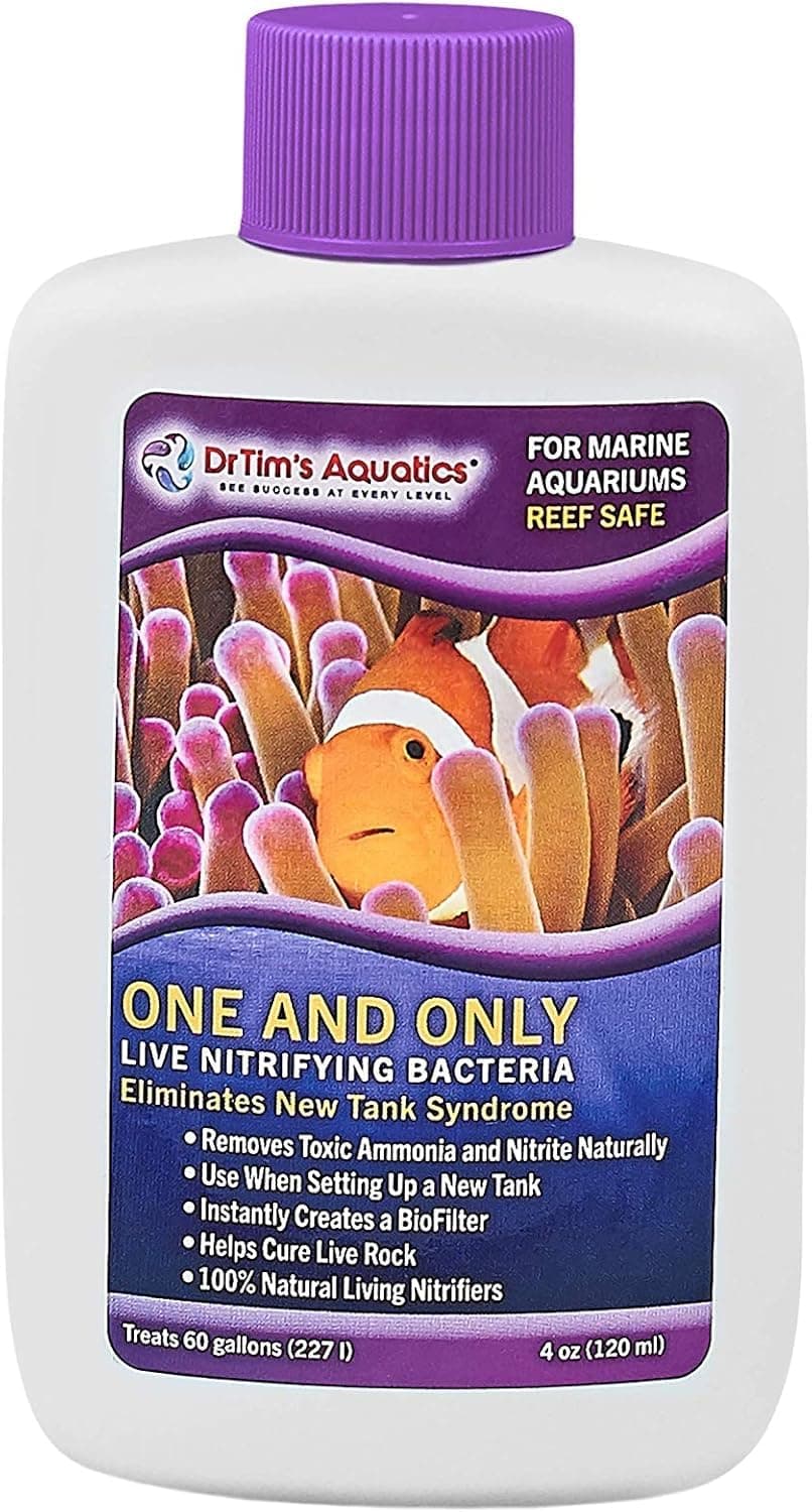 DrTim's Aquatics Reef One & Only Nitrifying Formula – 4 oz – for Reef, Nano & Seahorse Aquariums – New Tank Setup & Water Quality Support – Pure H20 Cleaner