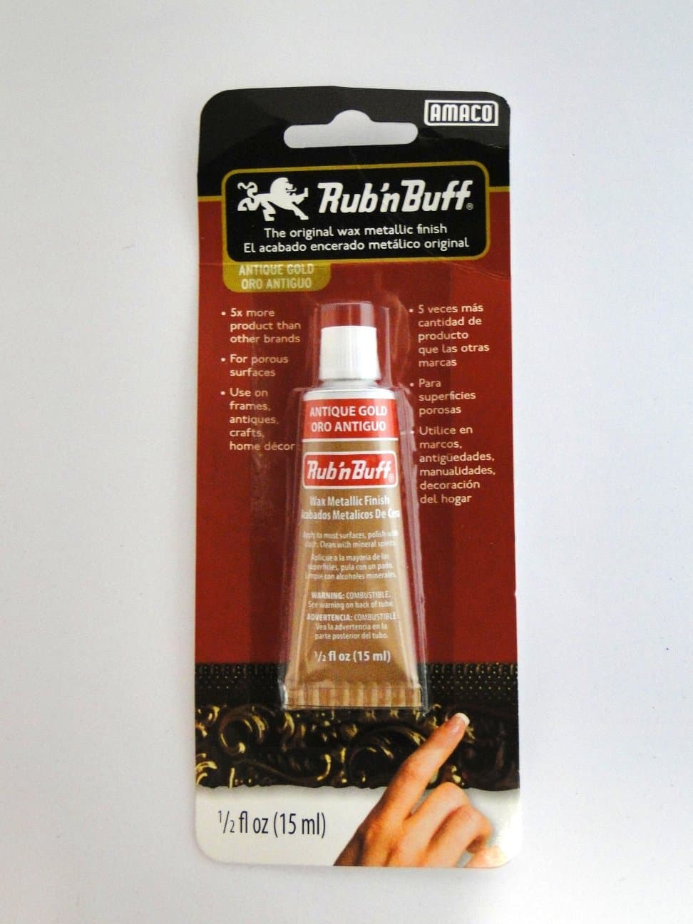 Antique Gold Rub N Buff Original Metallic Gilding Wax Based Antiquing Decorating Crafts 15ml (Pack of 1)