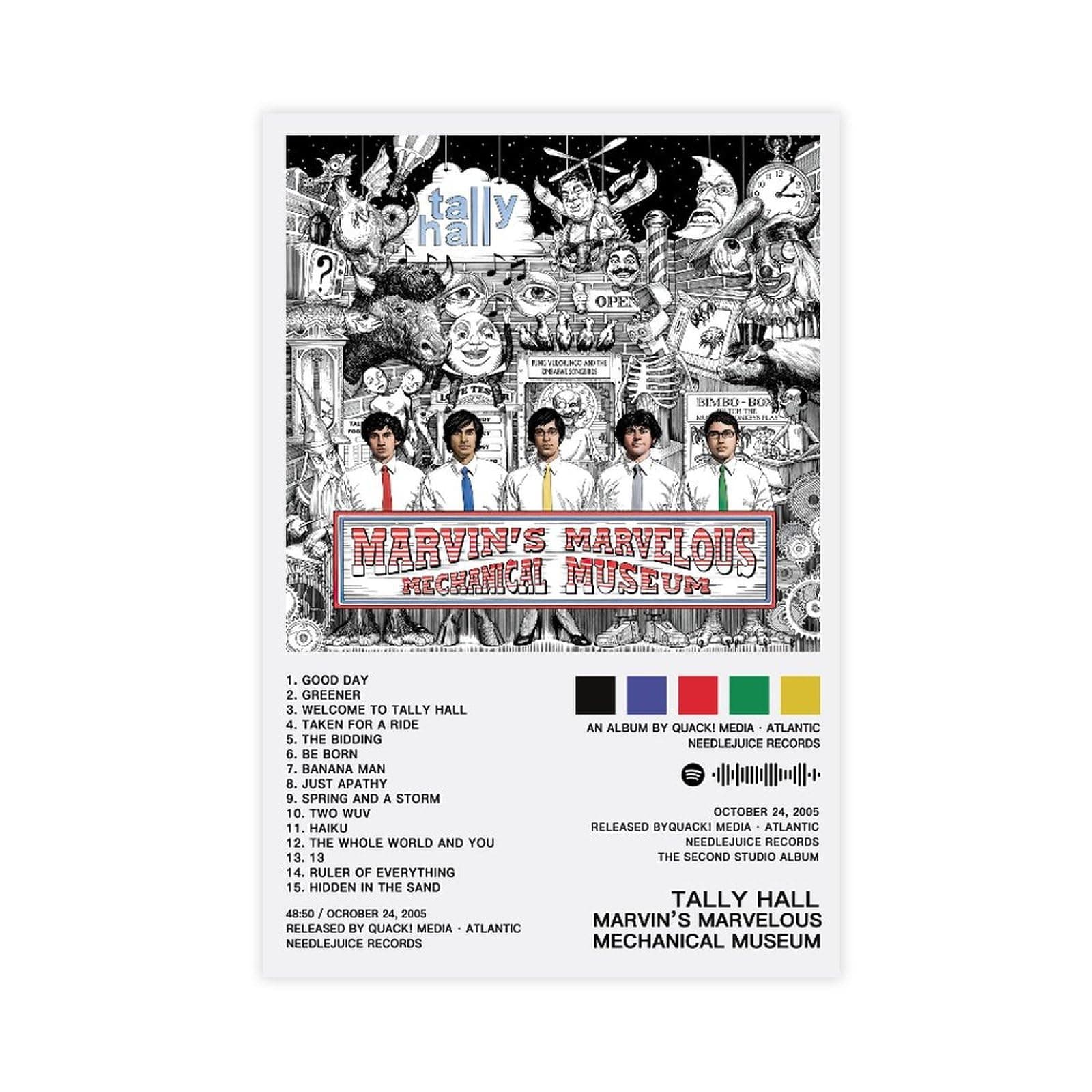 KANCHKANCH Tally Hall Poster Marvin's Marvelous Mechanical Museum Album Cover Posters Canvas Poster Bedroom Decor Sports Landscape Office Room Decor Gift Unframe:16x24inch(40x60cm)