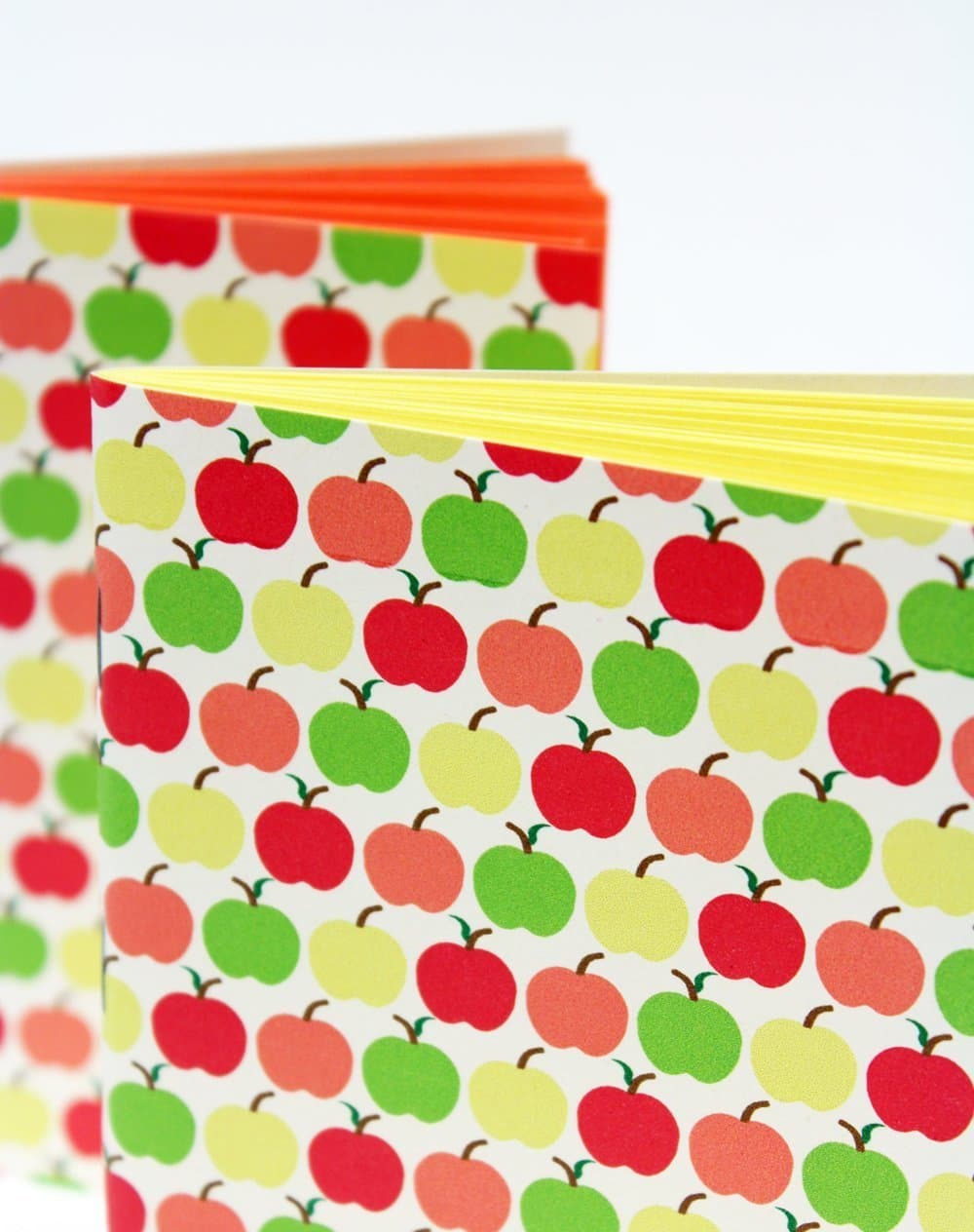 Apple Sketchbooks - 2 Eco friendly Recycled Books - Retro 1960's Mod Apples Pattern - Pocket jotters - Journals - Gifts for artists