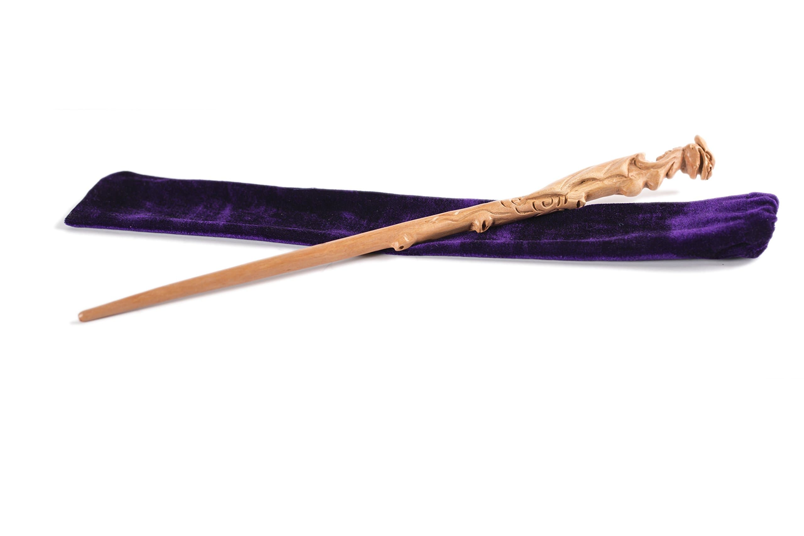 Fine Handcrafted Solid Wood Magic Wand for Witches and Wizards, The Mystic Dragon White