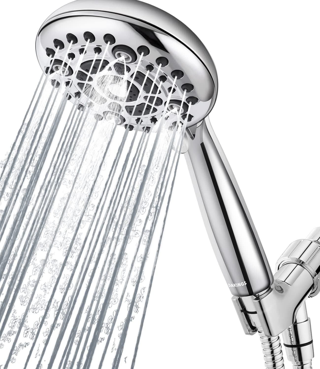 6 Spray Modes High Pressure Handheld Showerhead Set Upgraded 5 Inches Shower Head with Handheld Spray Premium Chrome Handheld Shower Head 60 Inches Stainless Steel Hose-1-Min Install