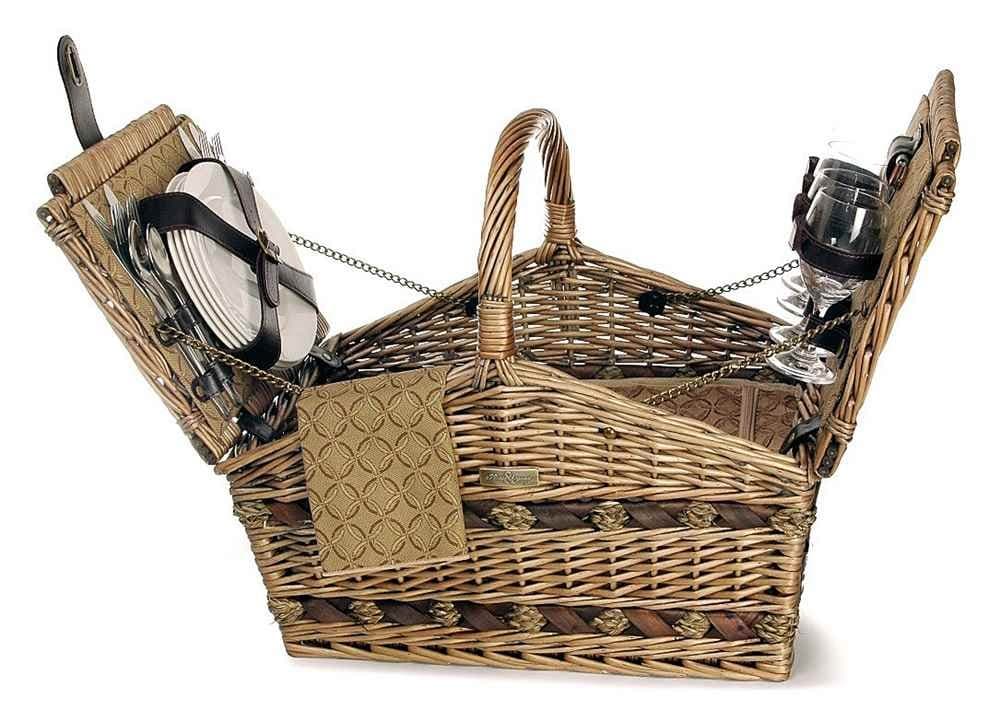 Picnic & Beyond Outdoor Travel The Estate Elite Picnic Basket for 4