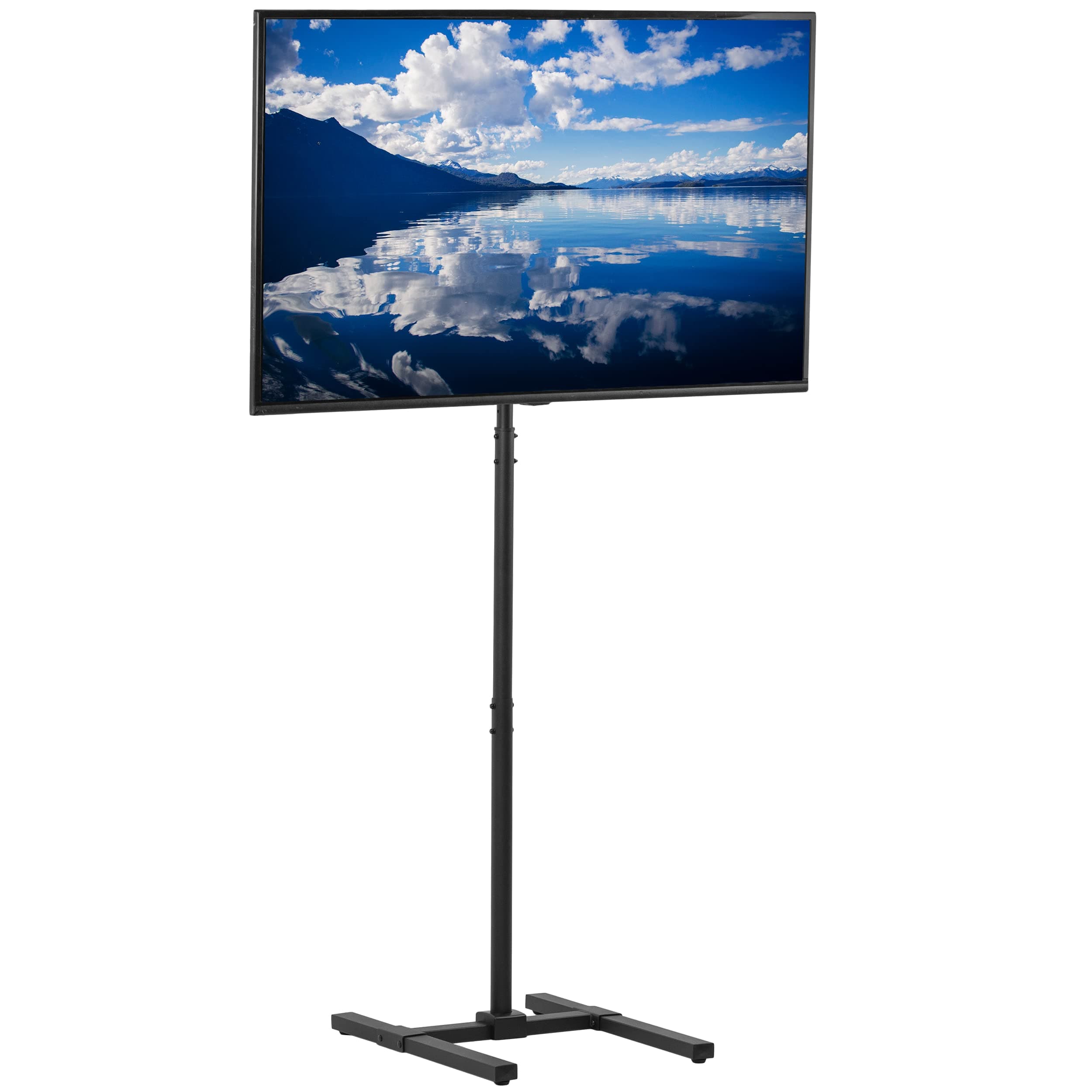VIVO Extra Tall TV Floor Stand for 13 to 50 inch Screens up to 20kg, LCD LED OLED 4K Smart Flat, Curved Monitor Panels, Max VESA 200x200, Tall Pole for Treadmills and Ellipticals, Black, STAND-TV17