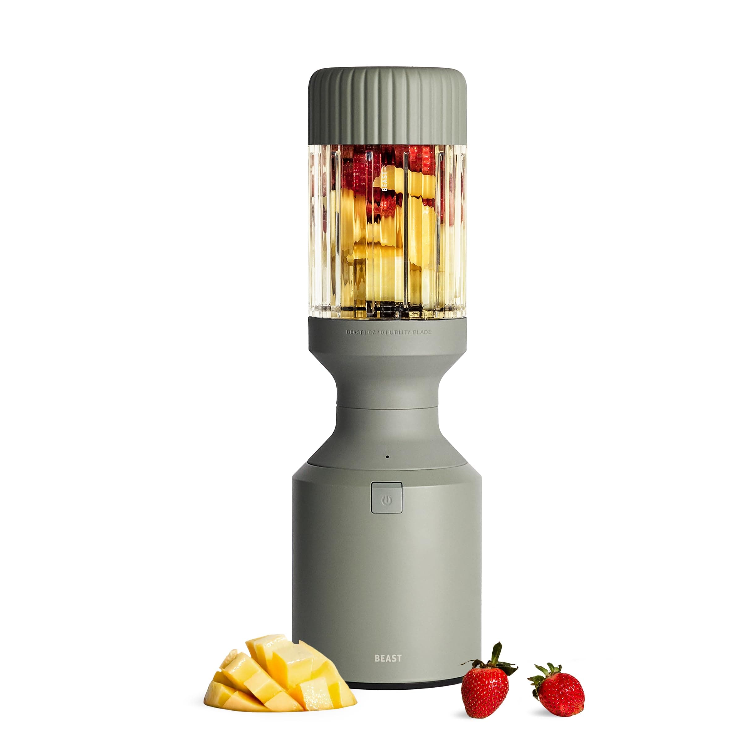 Beast Mega 1200 | Premium Countertop Blender | Smoothies, Shakes, Sauces, Dips, Soups | Blends Ice and Frozen Fruit | Includes Extra Lids and Straw System | 1200W | (Sage, 120V)