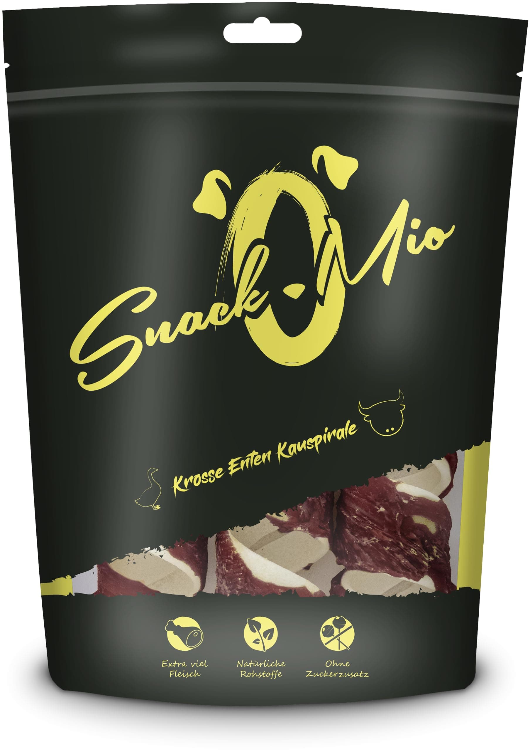 SnackOMioPremium Chewing Snack for Dogs, Crispy Duck Chewing Spiral, Pack of 1 (1 x 110 g)