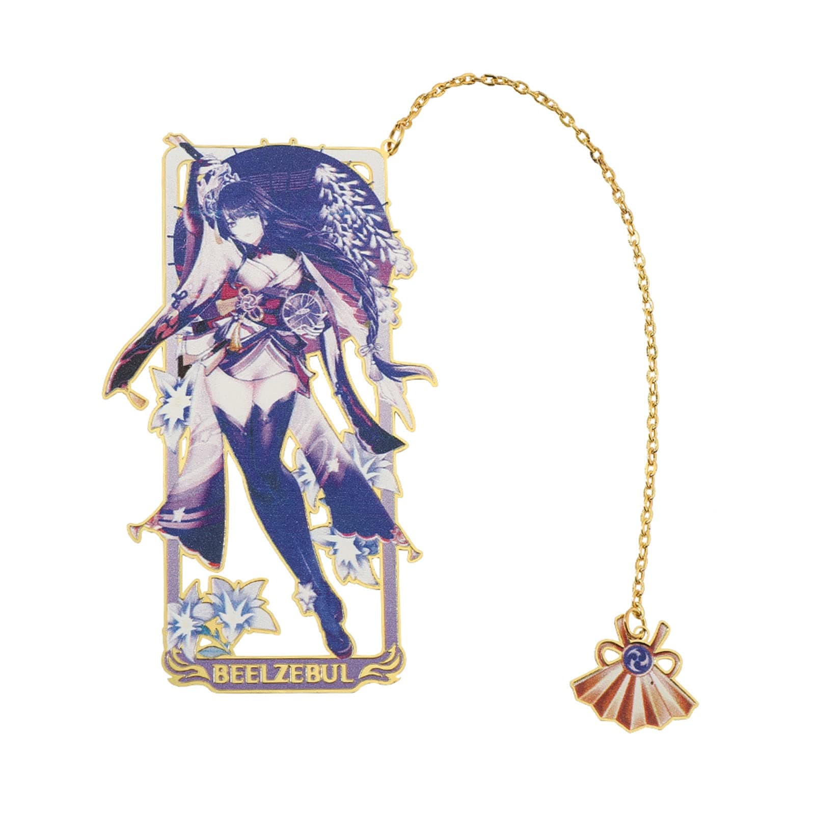 Game Raiden Shogun Metal Bookmark - Classic Anime Figure Bookmark, Great Gift for Game Fans, Reader, Friends or Teachers (Raiden Shogun)