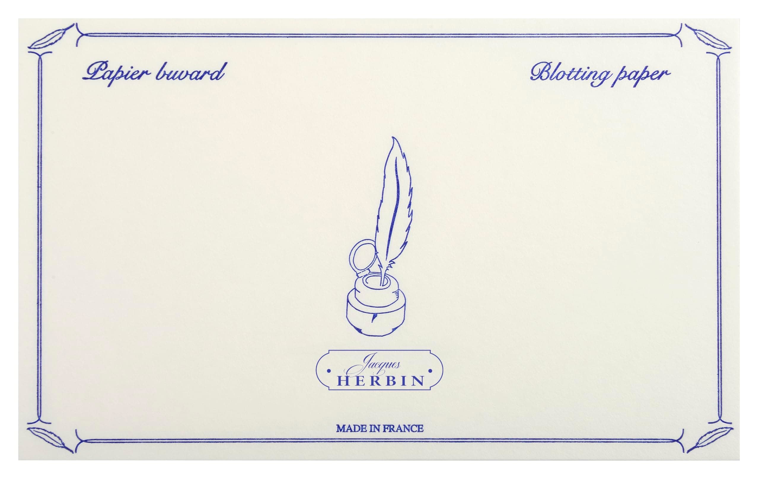 Jacques Herbin 25500T - One packet of 10 blotters - Format size 12x16 cm - Weight 240g - Blanc/ White colour - Creative - Calligraphy Tool - Writing - Drawing