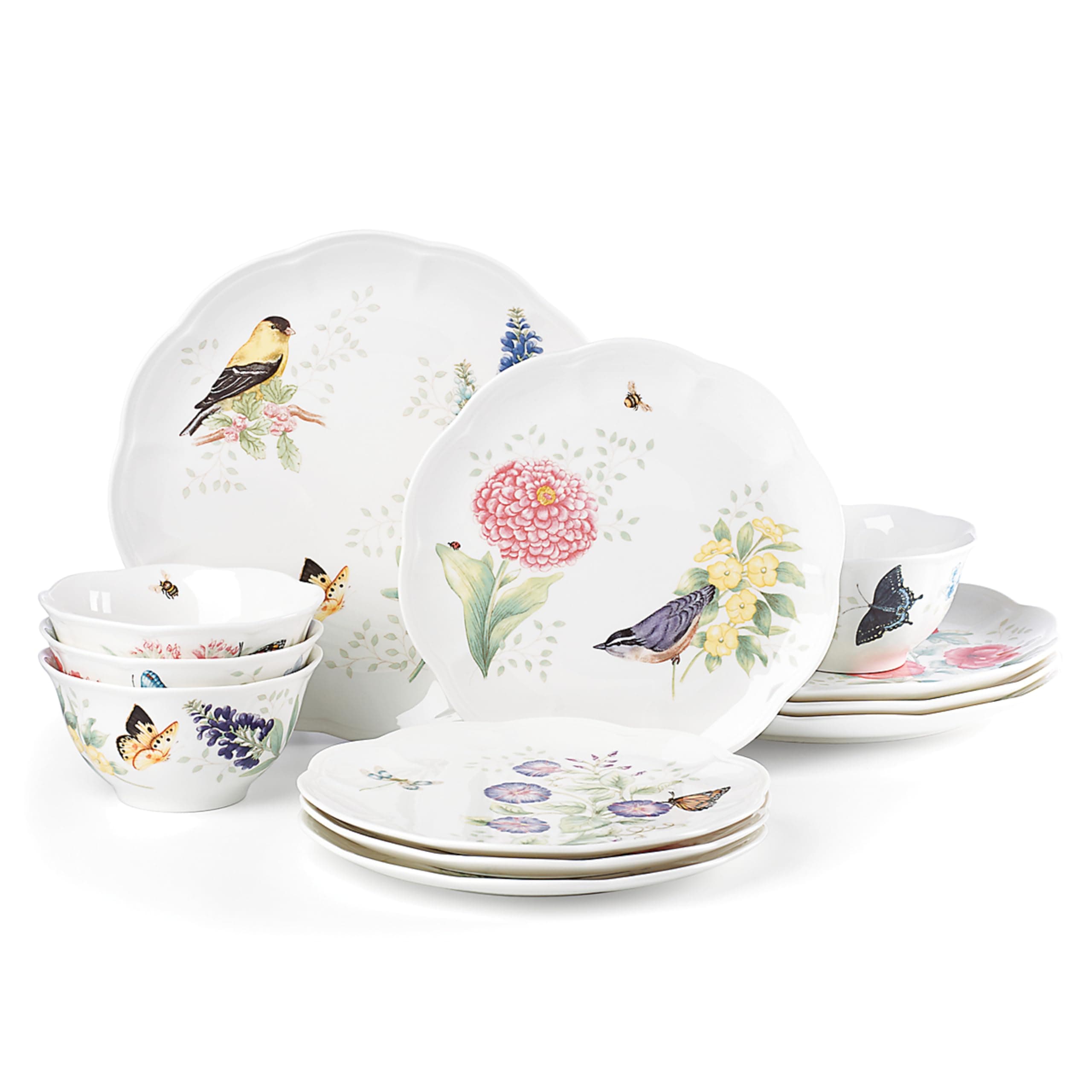 Lenox 883319 Butterfly Meadow Flutter 12Pc Dinnerware Set,Multicolor