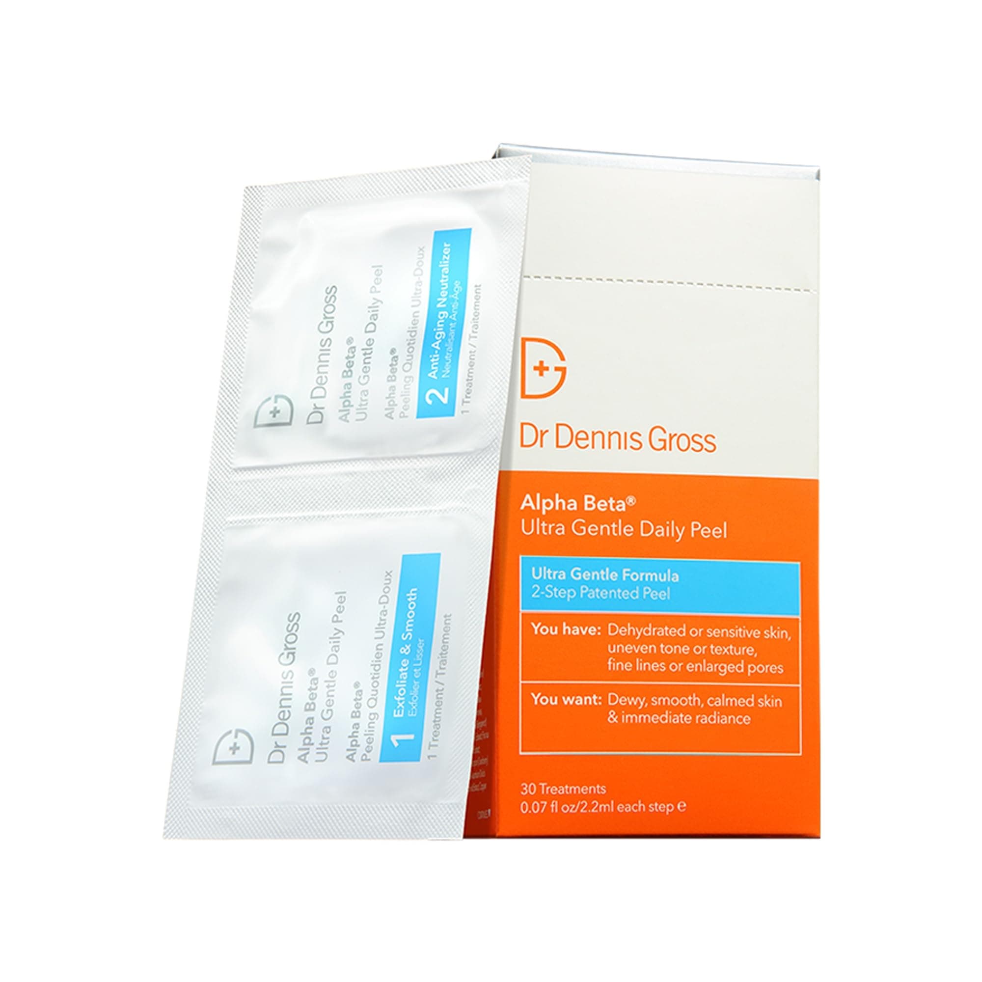 Dr. Dennis Gross Alpha Beta Ultra Gentle Daily Peel: for Dehydrated or Sensitive Skin, Uneven Tone or Texture, Fine Lines or Enlarged Pores (30 Treatments)