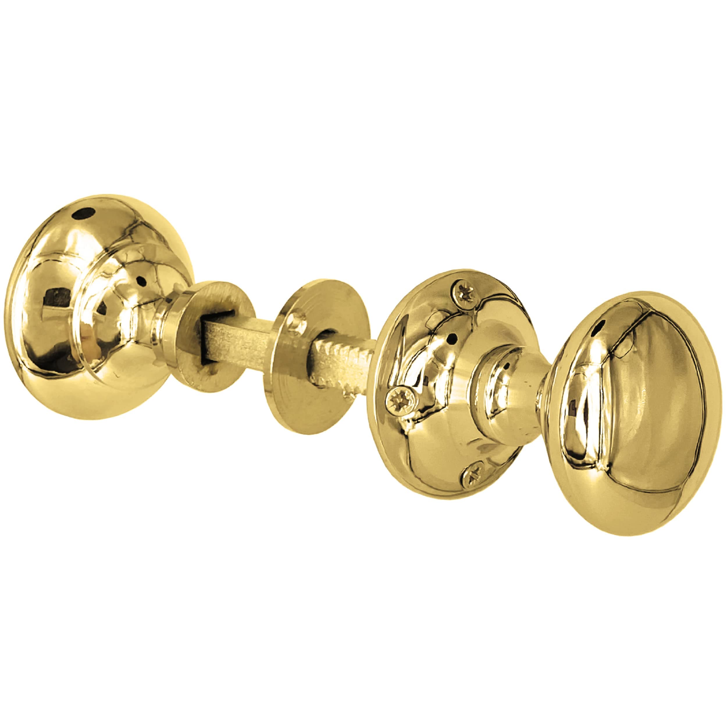 IRONTITE® PolishedBrass Rim Knobs for Doors and Victorian Door Knob with Matching Screws (RKB1)