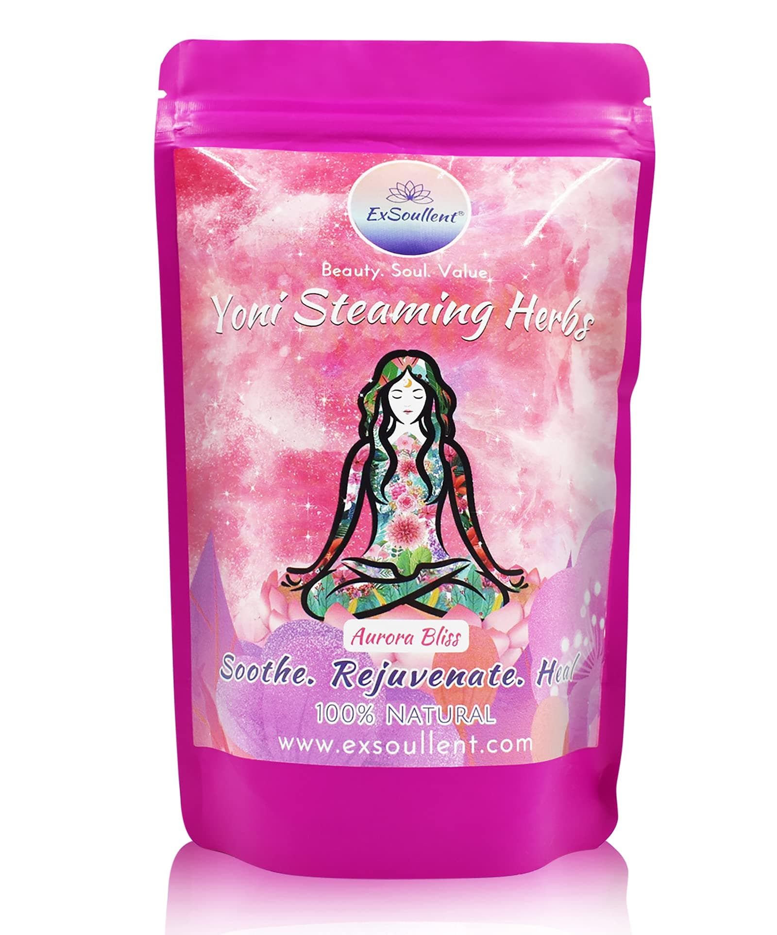 Yoni Steam Herbs - 100% Natural Vaginal Steam, 10 Yoni Herbs Aurora Bliss Blend with Filter Bag | Soothe. Rejuvenate. Heal (2-4 Steams)