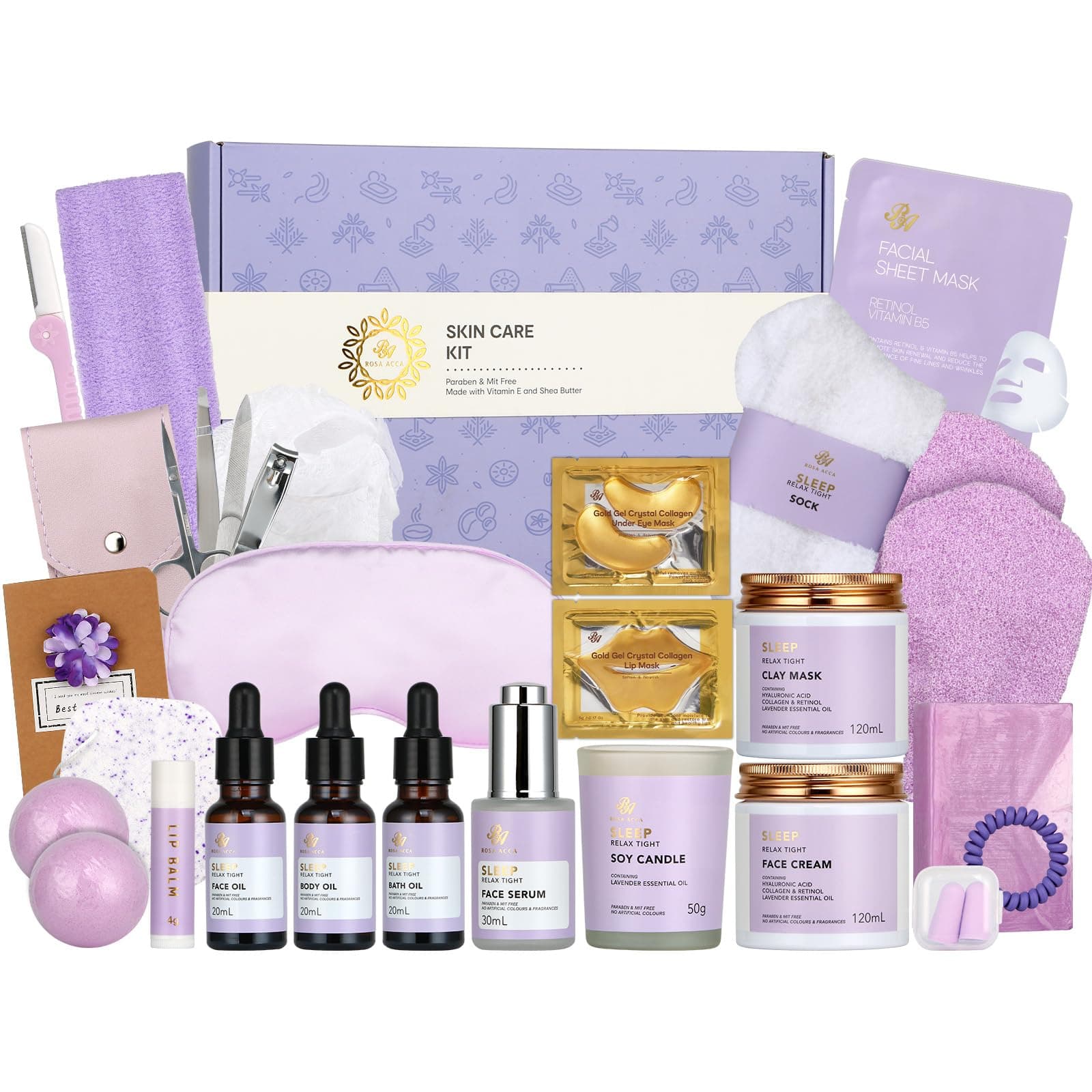 - Mother's Day Gift for Mom, 30Pcs Lavender Skin Care Gift Set for Women, Bath & Body Gift Set, Self Care Kit, Essential Oil, Anniversary, Serum, Pampering Gift, Birthday, Christmas, Wife