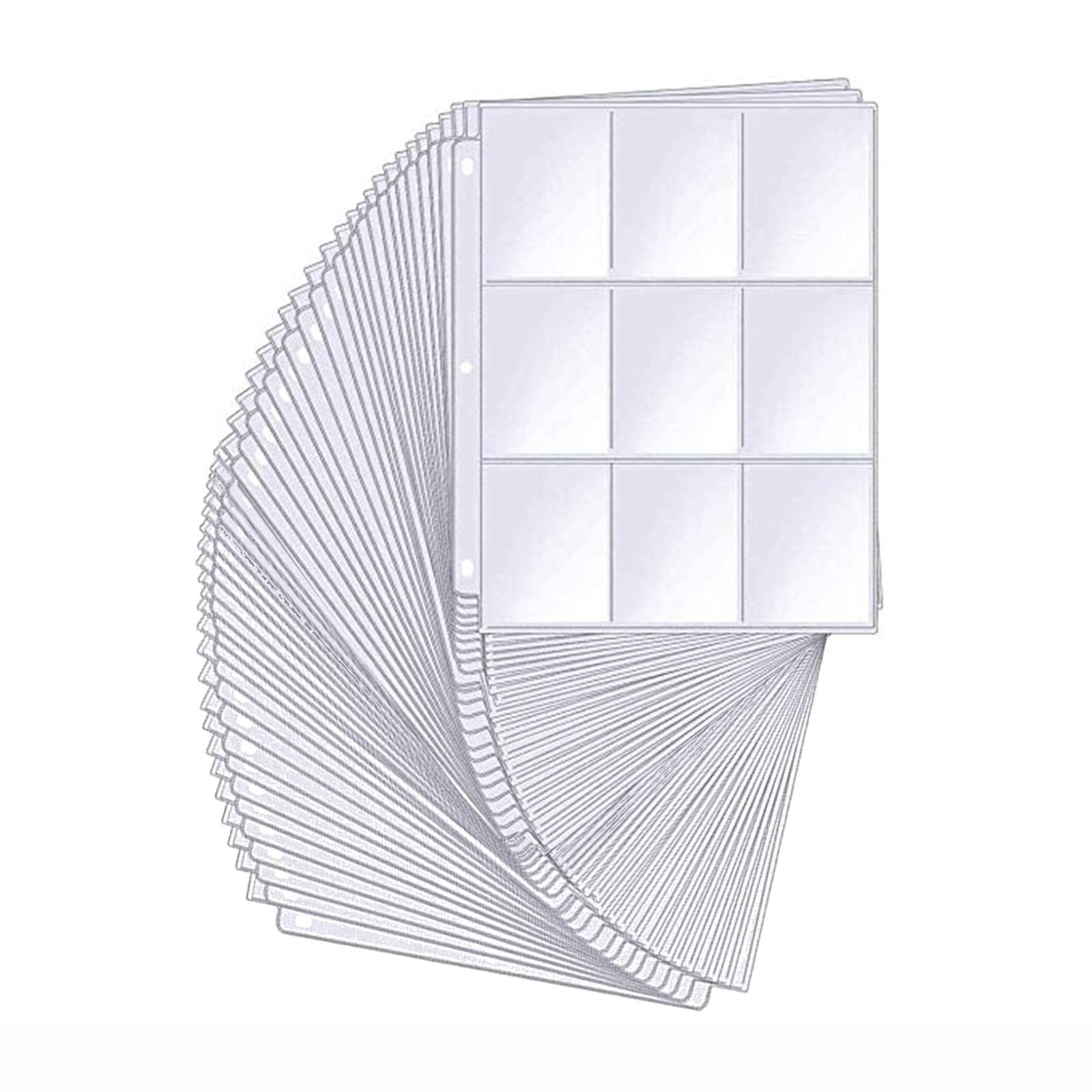 Baseball Card Sleeves 9-Pocket Trading Card Binder Sleeves Coin Holder Storage Album Pages Protectors for Pokemon Skylanders Yugioh Card 50 Pages
