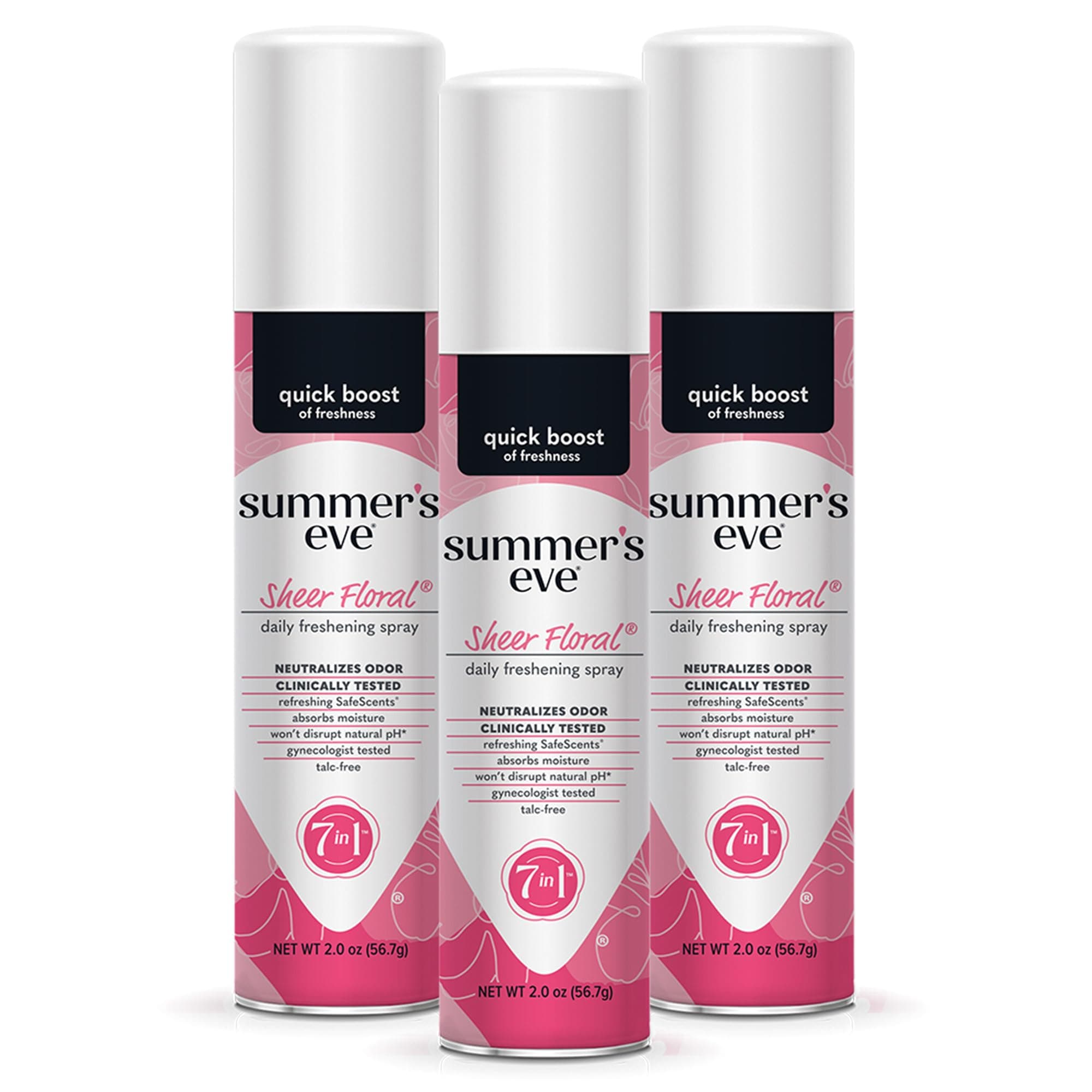 Summer's Eve Sheer Floral Daily Refreshing Feminine Spray, 2 oz, 3 Pack