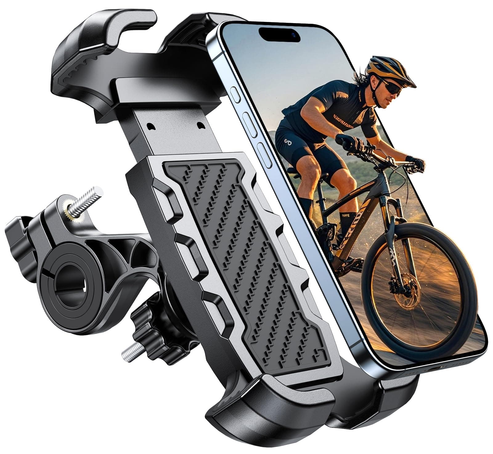 Viccux Motorcycle Phone Mount, Upgrade [Never Fall Off] [0 Shake] Bike Phone Mount, [3s Put & Take] 360° Rotatable Phone Holder for Motorcycle Bike Bicycle Scooter Compatible with Cellphones 4.7-6.8”