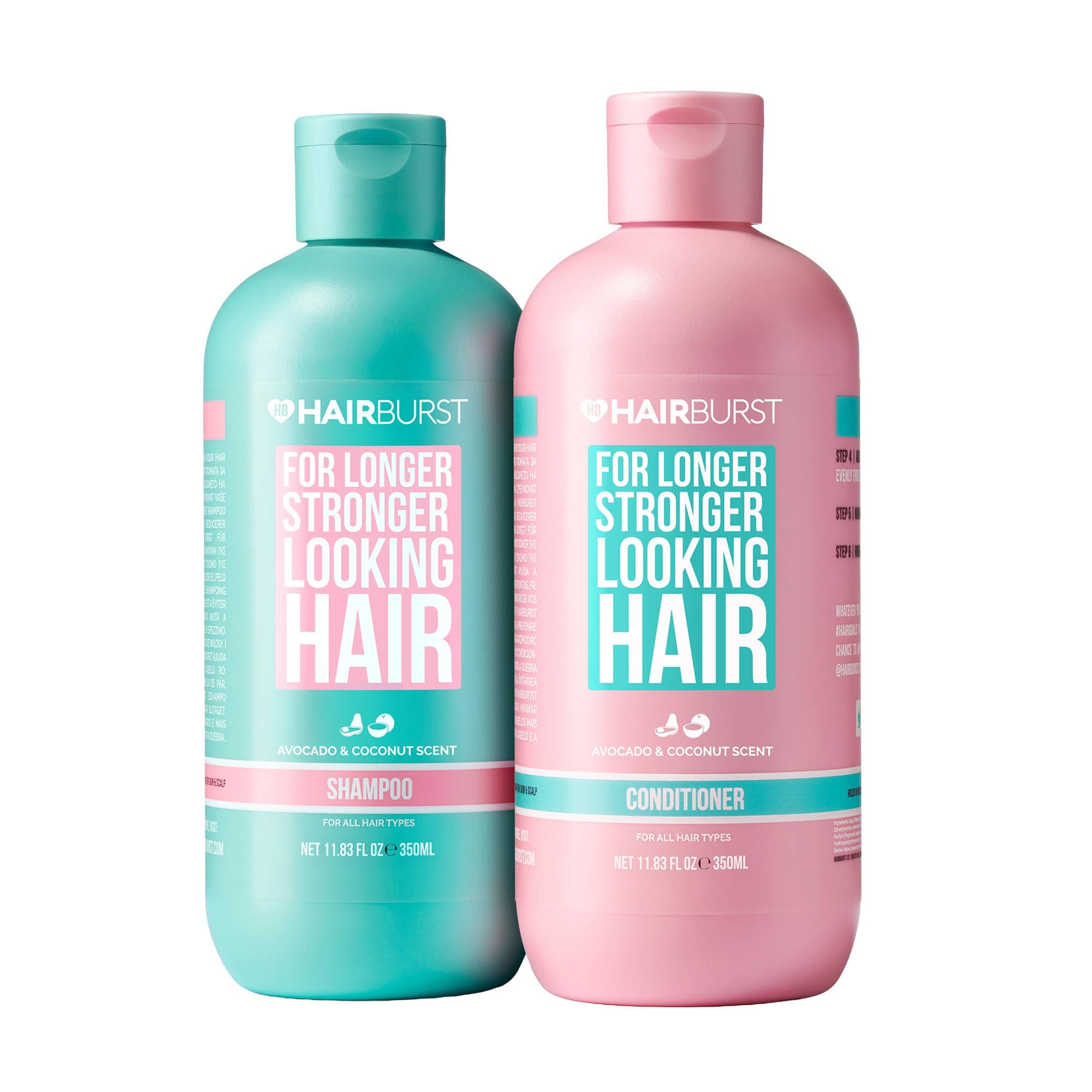 HAIR BURST Shampoo and Conditioner Set - SLS Free Hair Growth and Thickening Treatment for Women - Coconut and Avocado Scented - Suitable for All Hair Types, Promotes Strong and Healthy Hair