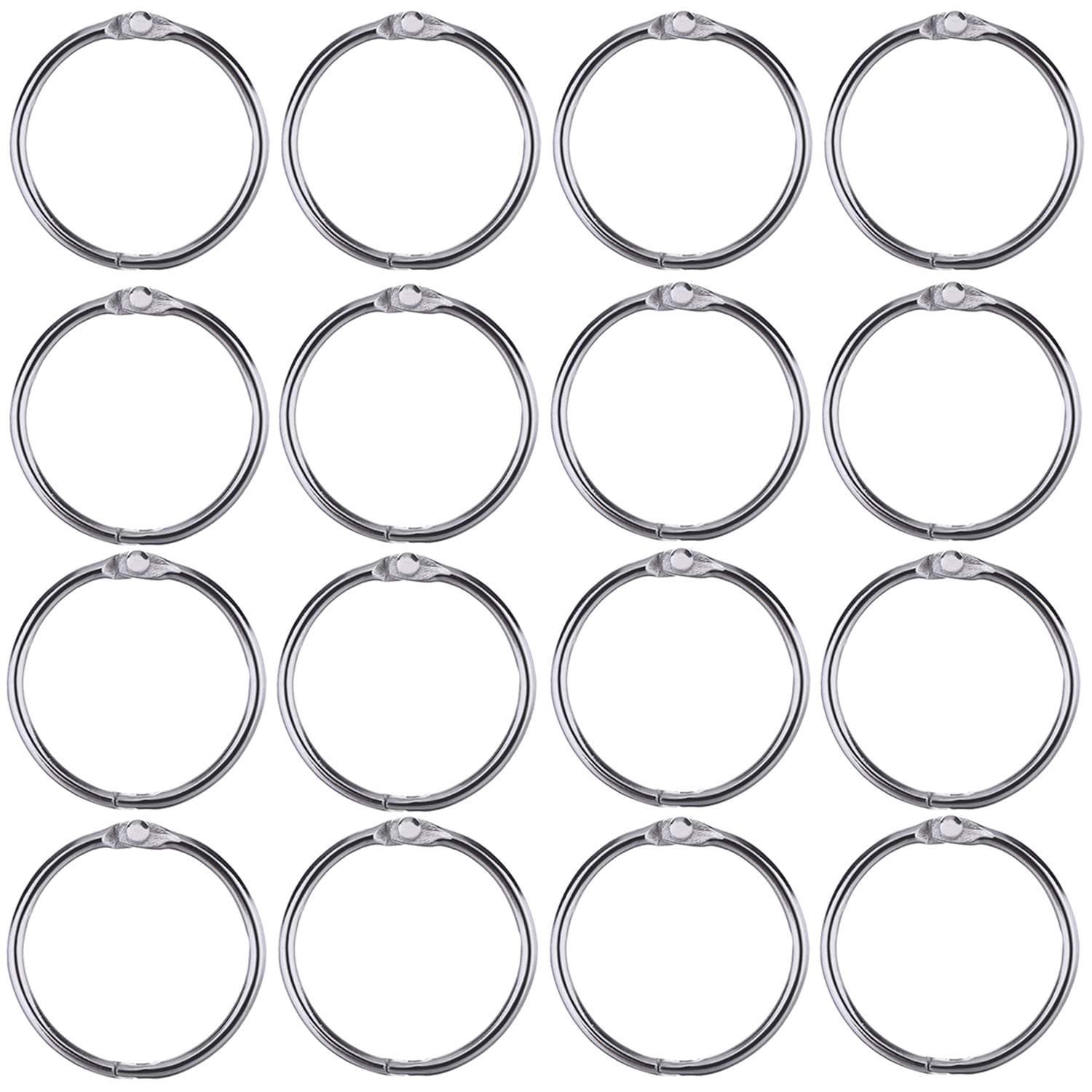 UmsoleLoose Leaf Nickel Plated Binder Rings Book Key Keychain Rings for Ring Binder Papers Flash Cards Keychains Office School Home,1 Inch Diameter 50 Pieces