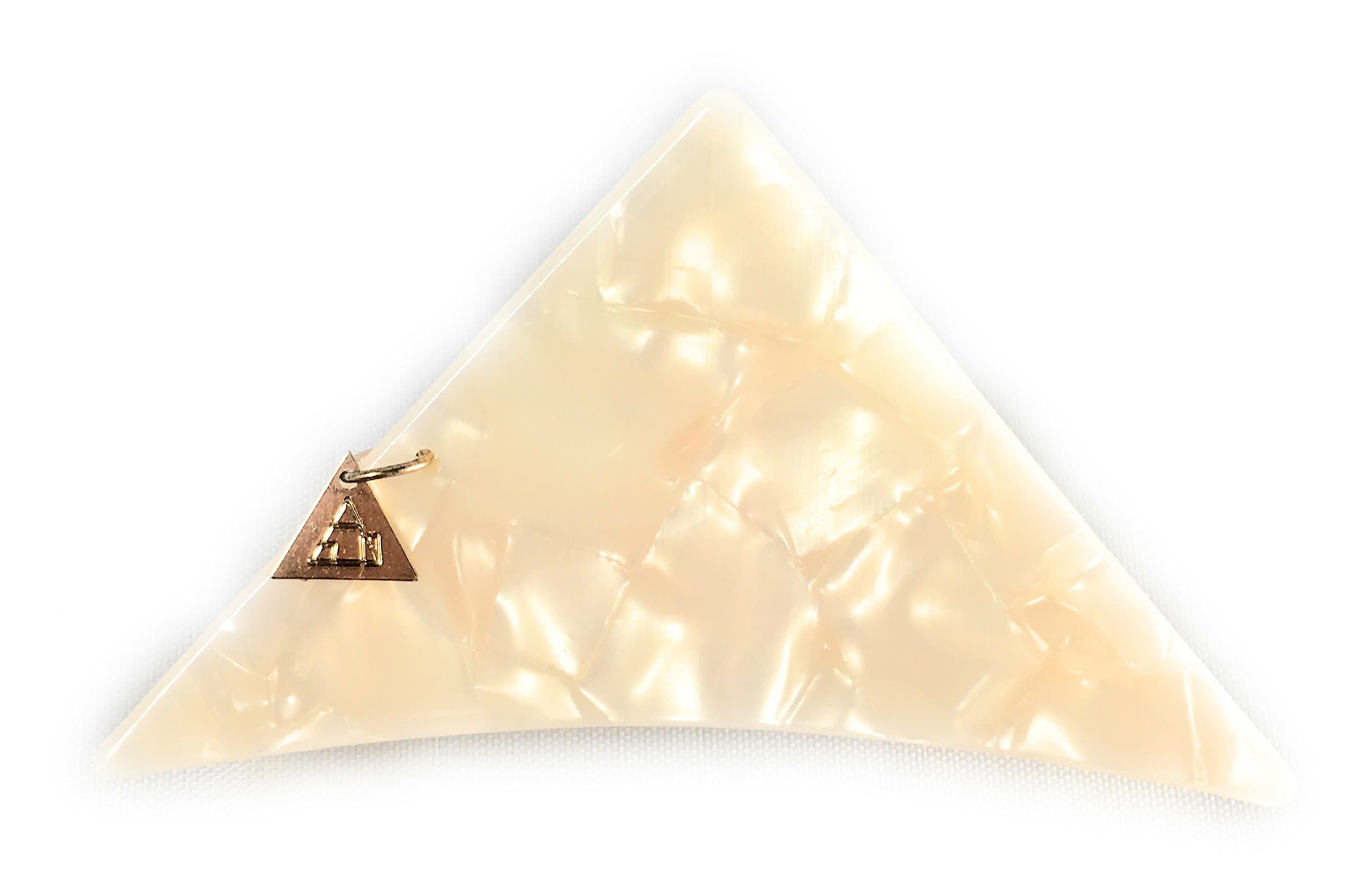 (White) - NEW Luxury Triangle Hair Claw Clip -Gorgeous Marble White
