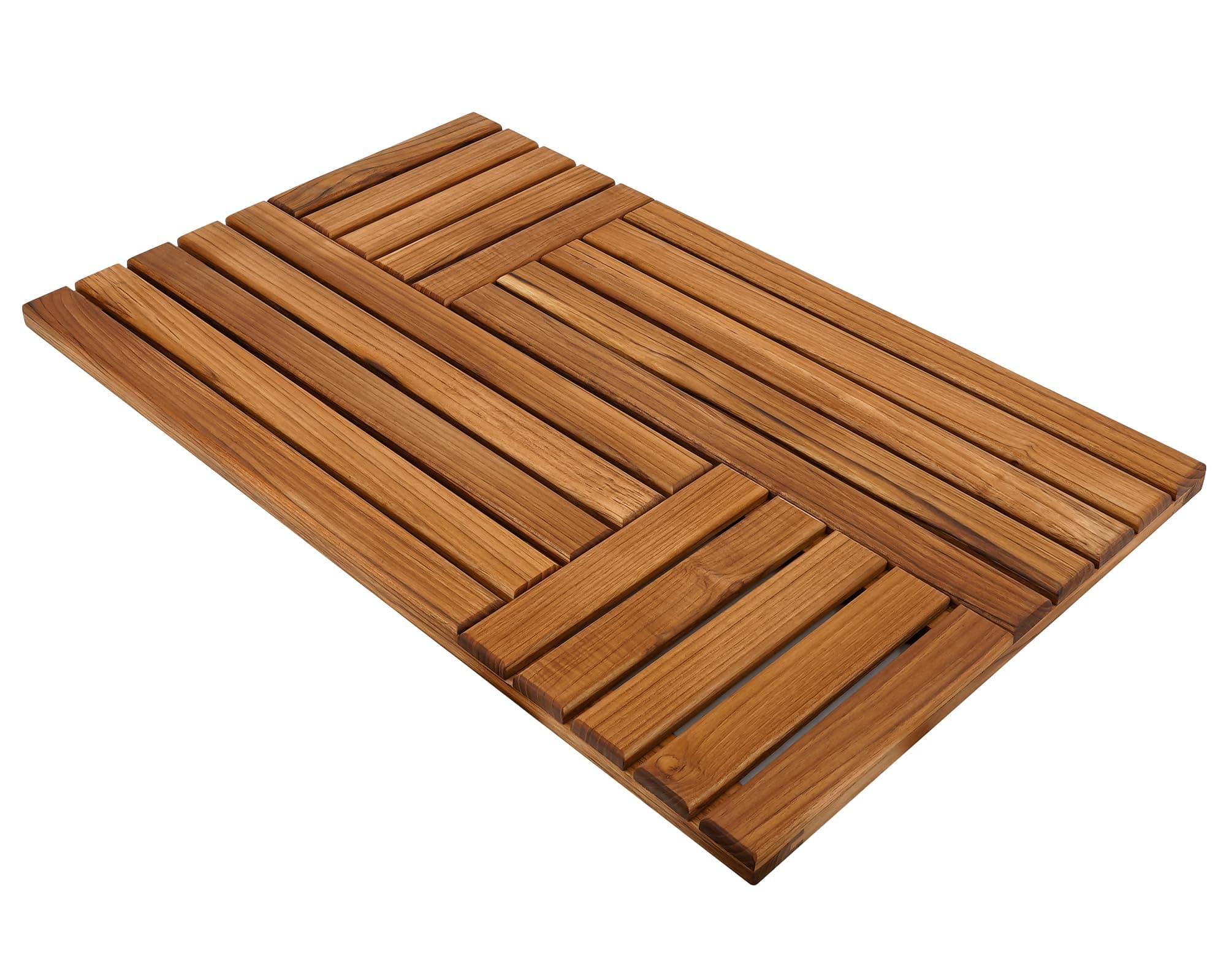 Utoplike - Teak Wood Bath Mat 32 x 20 Inches Non-Slip Heavy Duty Bath Mat for Bathroom Spa Home Outdoor