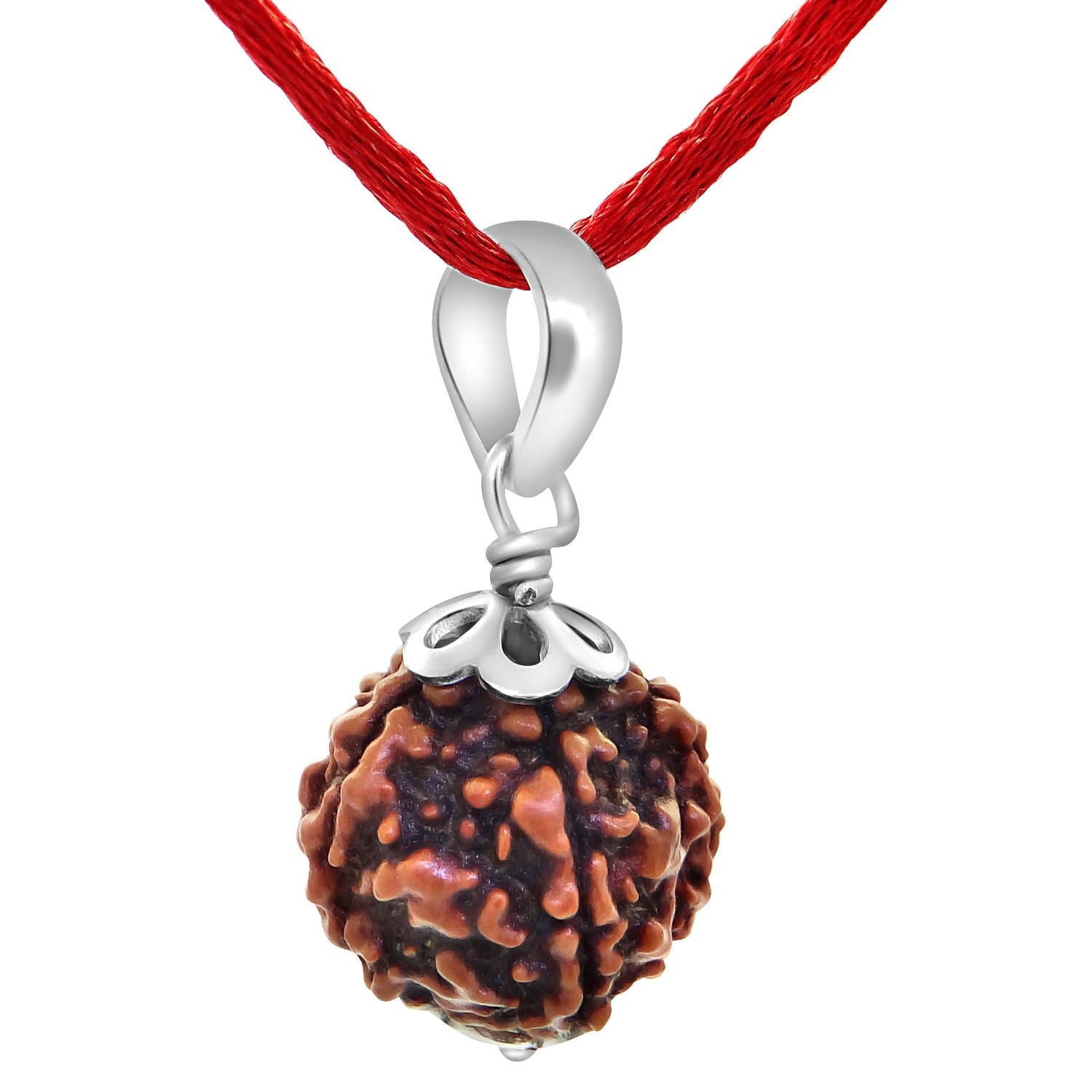 Arihant Gems & Jewels 5 Faced Nepali Rudraksha with 925 Silver Pendant | Natural & Certified | Astrological Five Mukhi Rudraksha | Positive Effect | Unisex Both for Men & Women.