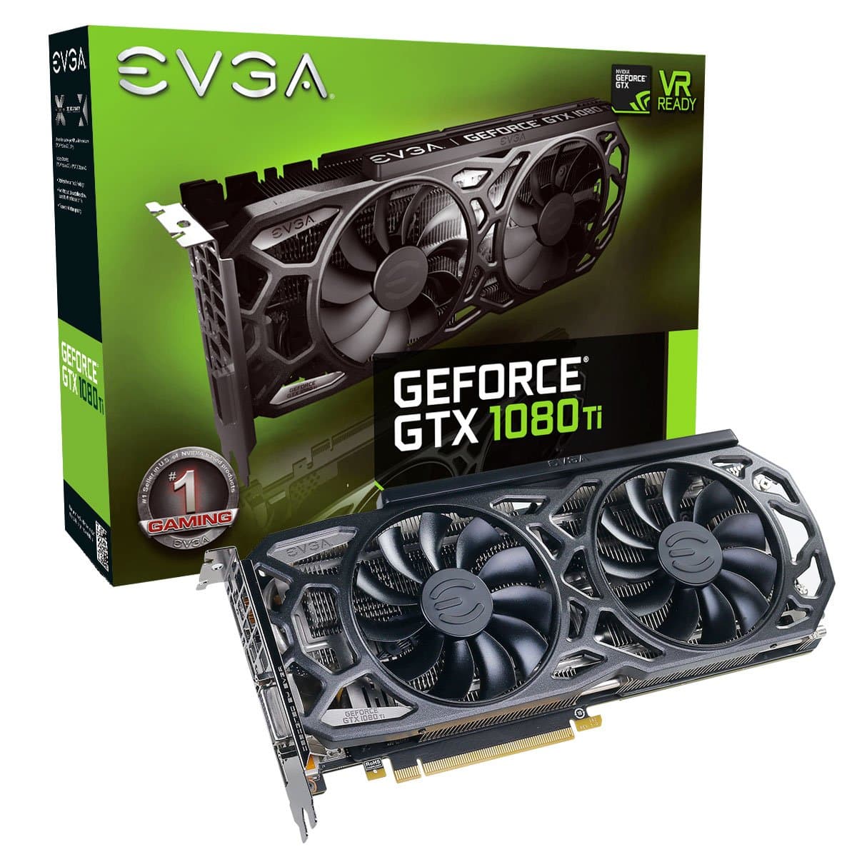 EVGA GeForce GTX 1080 Ti SC Black Edition Gaming, 11GB GDDR5X, iCX Cooler & LED, Optimized Airflow Design, Interlaced Pin Fin Graphics Card 11G-P4-6393-KR