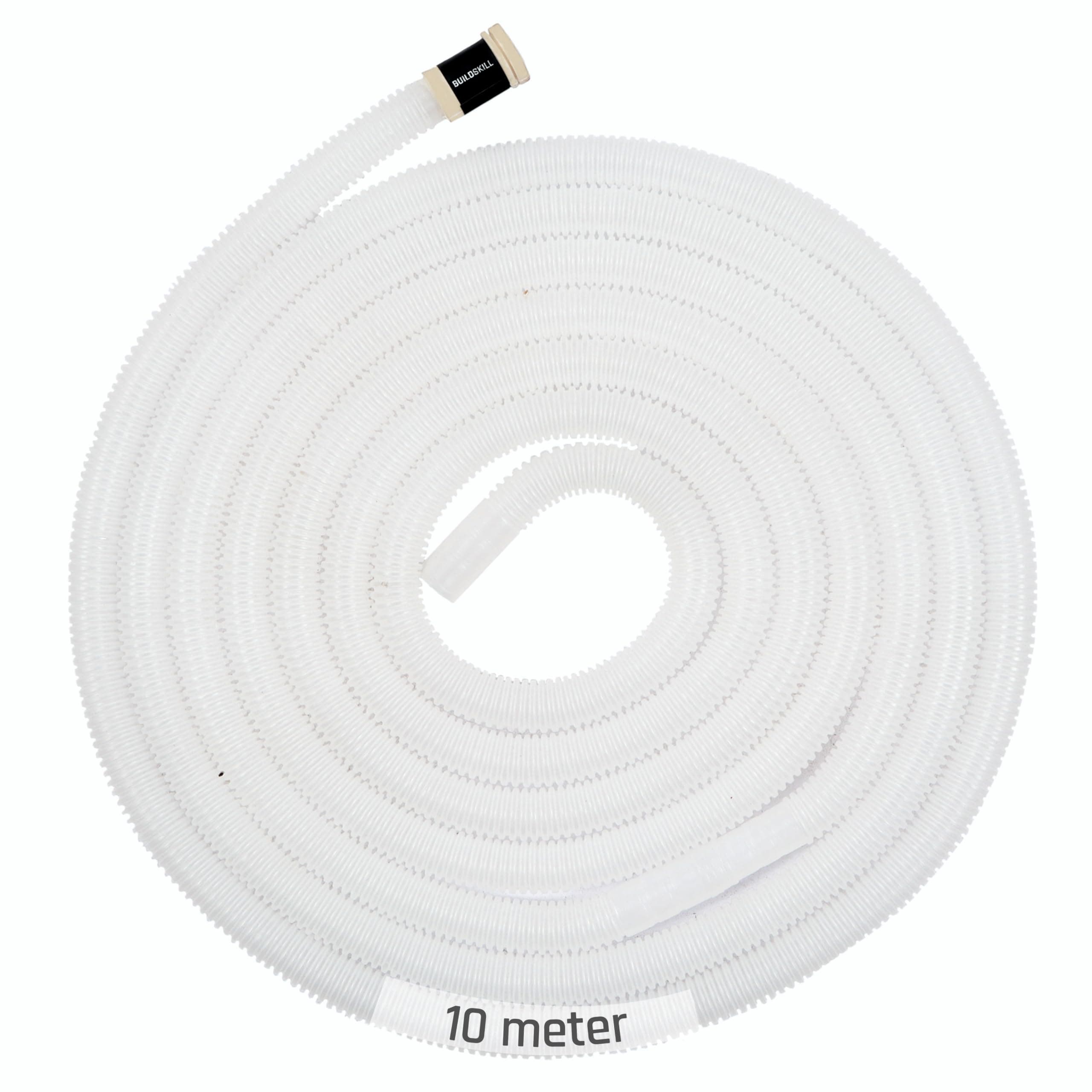 BUILDSKILL 10M Transparent Drain Pipe for Split AC & Window AC, Durable AC Water Drain Pipe, Flexible AC Outlet Drain Water Pipe, Leak Resistant AC Pipe Cover Casing, Easy Install AC Accessories