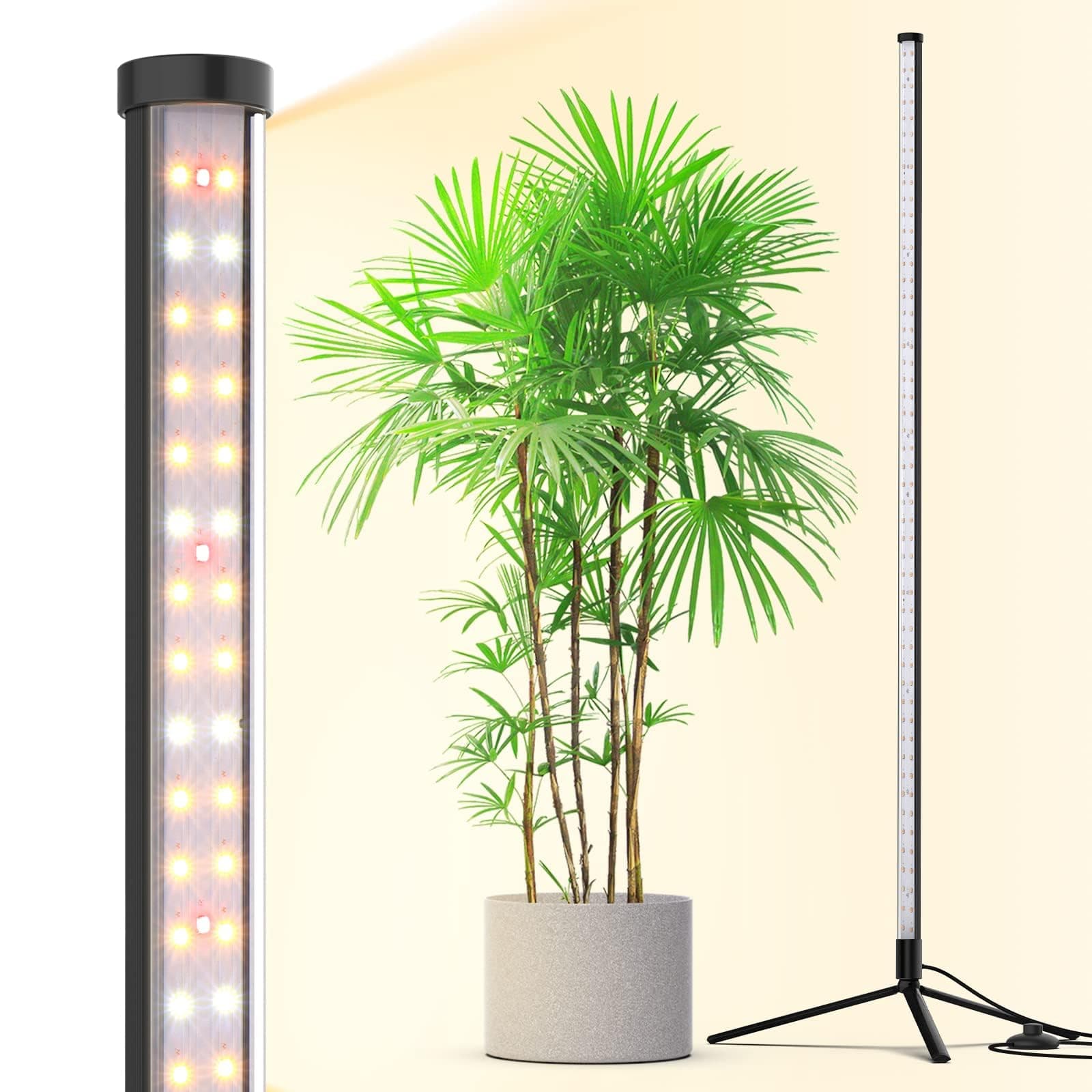 Grow Lights T10, 42W, 4FT/120cm, 169 LEDs, Full Spectrum, Wide Illumination Area Coverage, Vertical Plant Grow Lights for Indoor Plants with On/Off Switch and Tripod Floor Stand