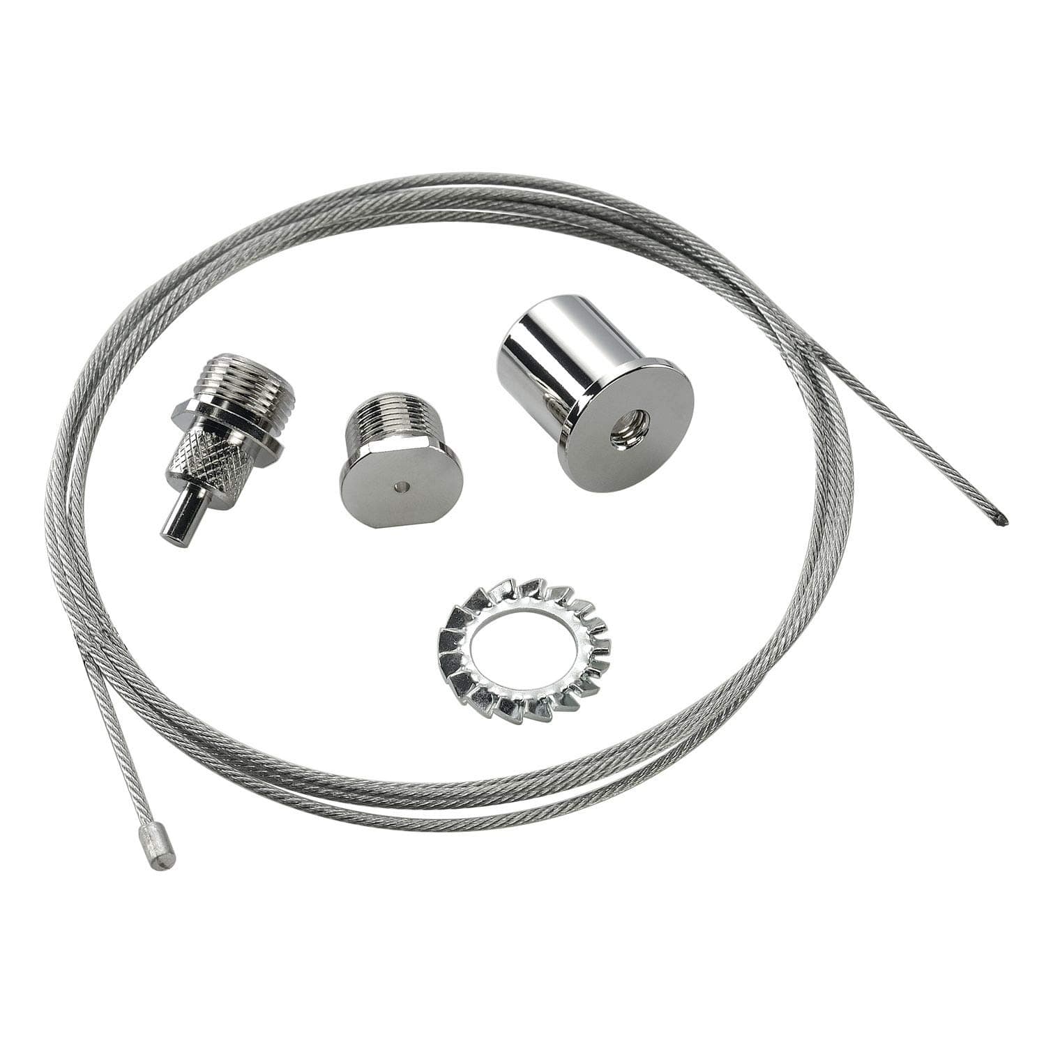 Eutrac Wire Rope Suspension, Chrome, 1,5m, Aluminium, Silver-Grey