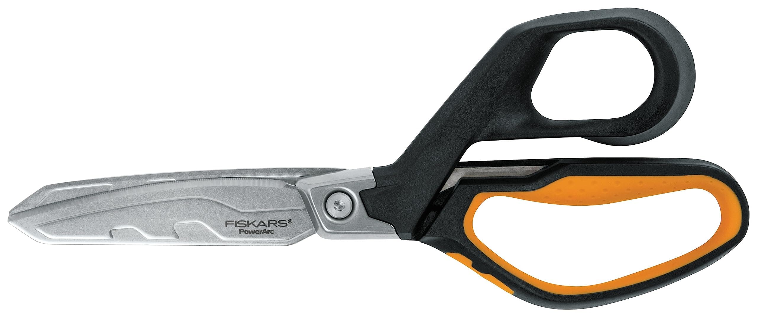 PowerArc Heavy-Duty Scissors, Up to 30% More Power, Length 21cm, Durable Stainless Steel Blade/Plastic Handles, Black/Orange, 1027204
