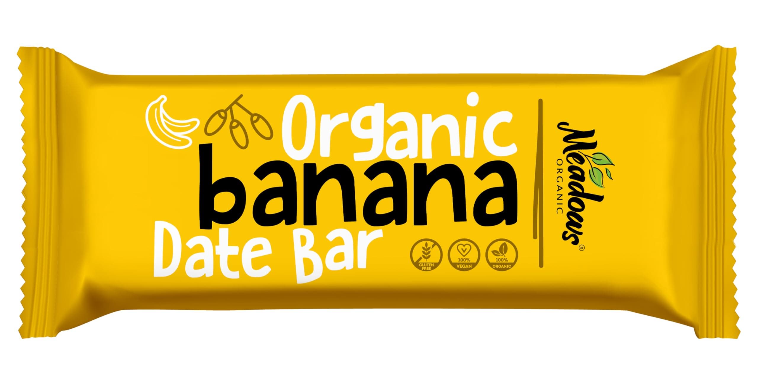 Gluten Free and Vegan Banana Date Bar 40g. - A Ideal Great Healthy Snacking Option That is High in Fiber with No added sugars and Non-GMO.