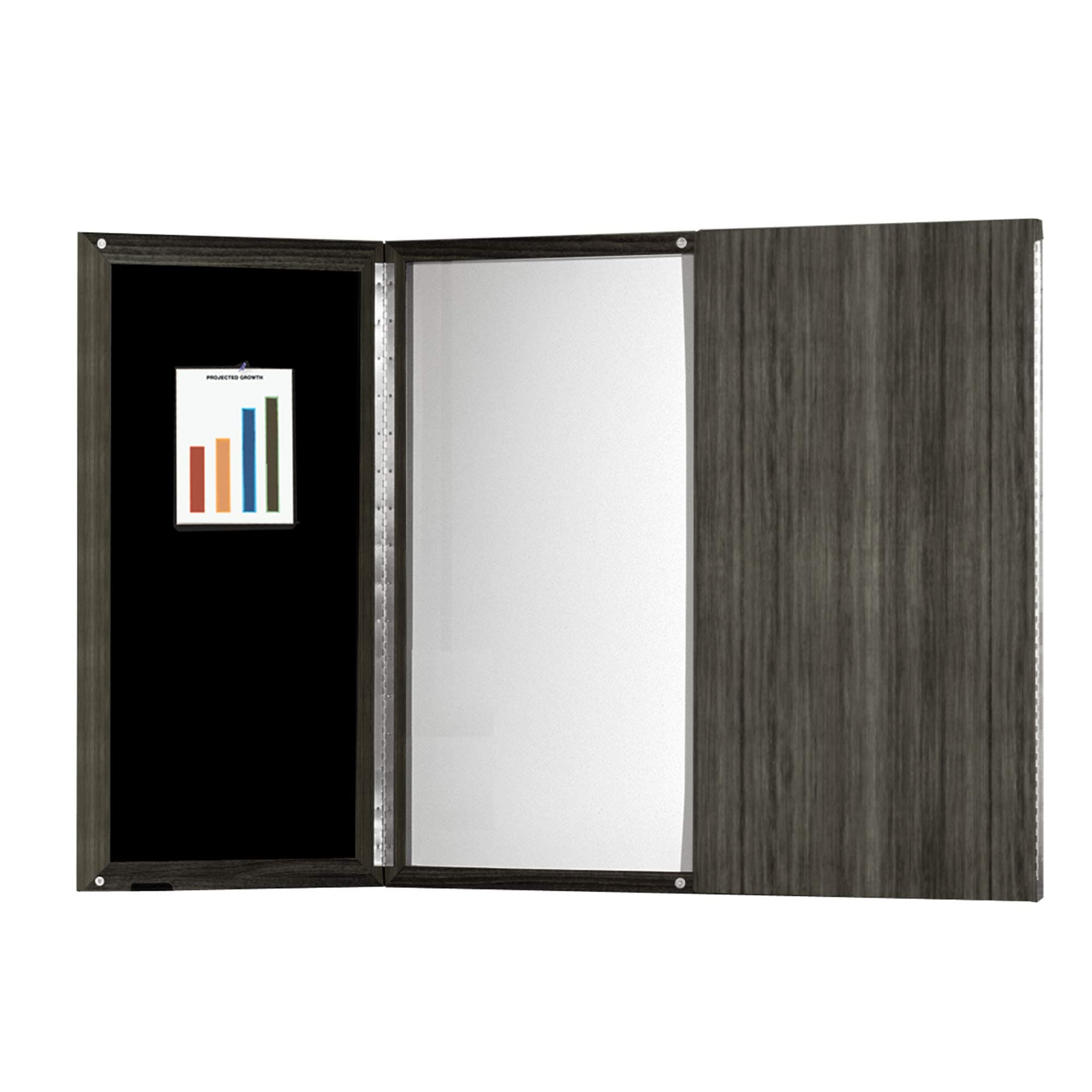 Safco Medina Presentation Board with Dry Erase Center Panel, 65" x 75" Gray Steel Laminate