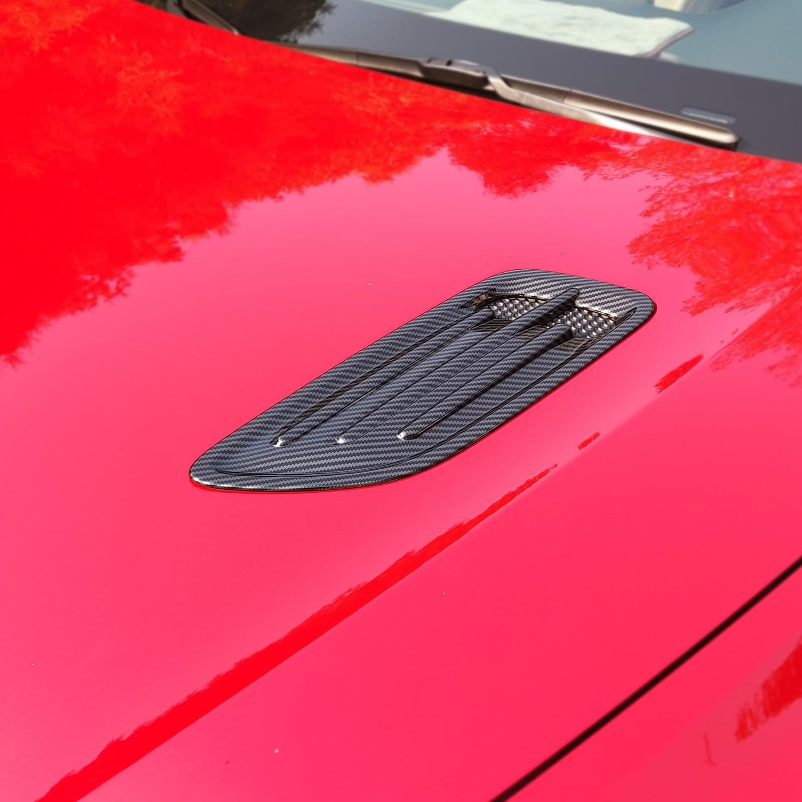 YOUTOOCAR 2PCS Hood Vent Trim Covers Compatible with Kia Stinger 2018-2023 Accessories (Carbon Fiber Pattern)