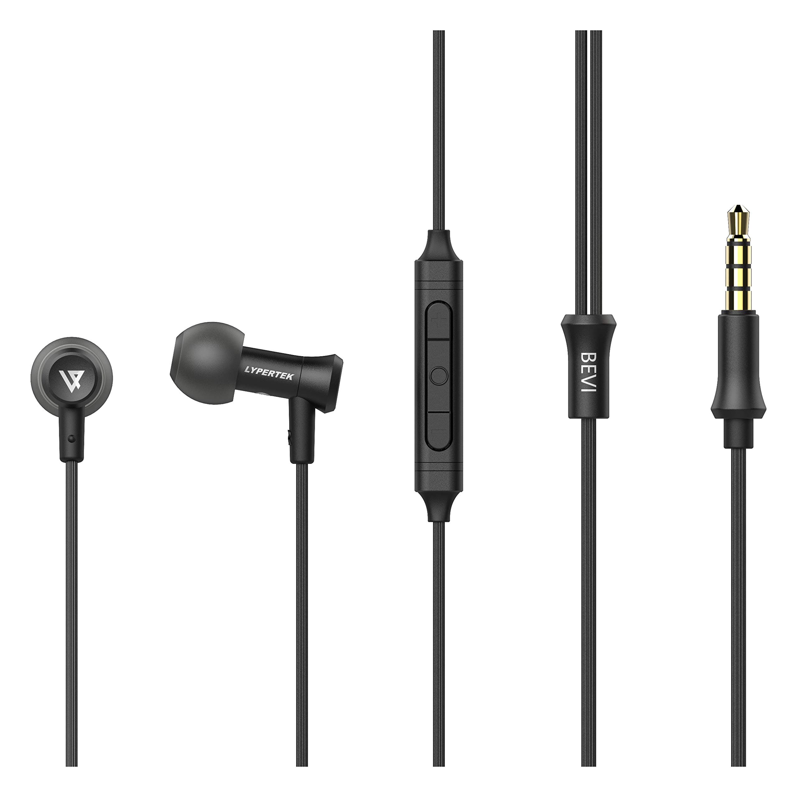 LYPERTEK BEVI - Single Balanced Armature In Ear Headphones with 3 Buttons Remote and Microphone