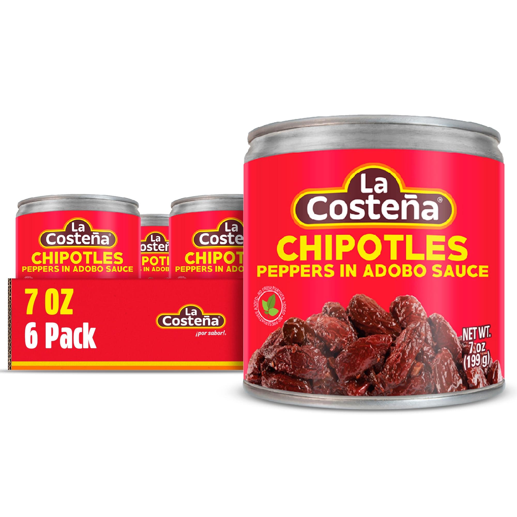 La Costeña Chipotle Peppers in Adobo Sauce, 7 Ounce Can (Pack of 6)