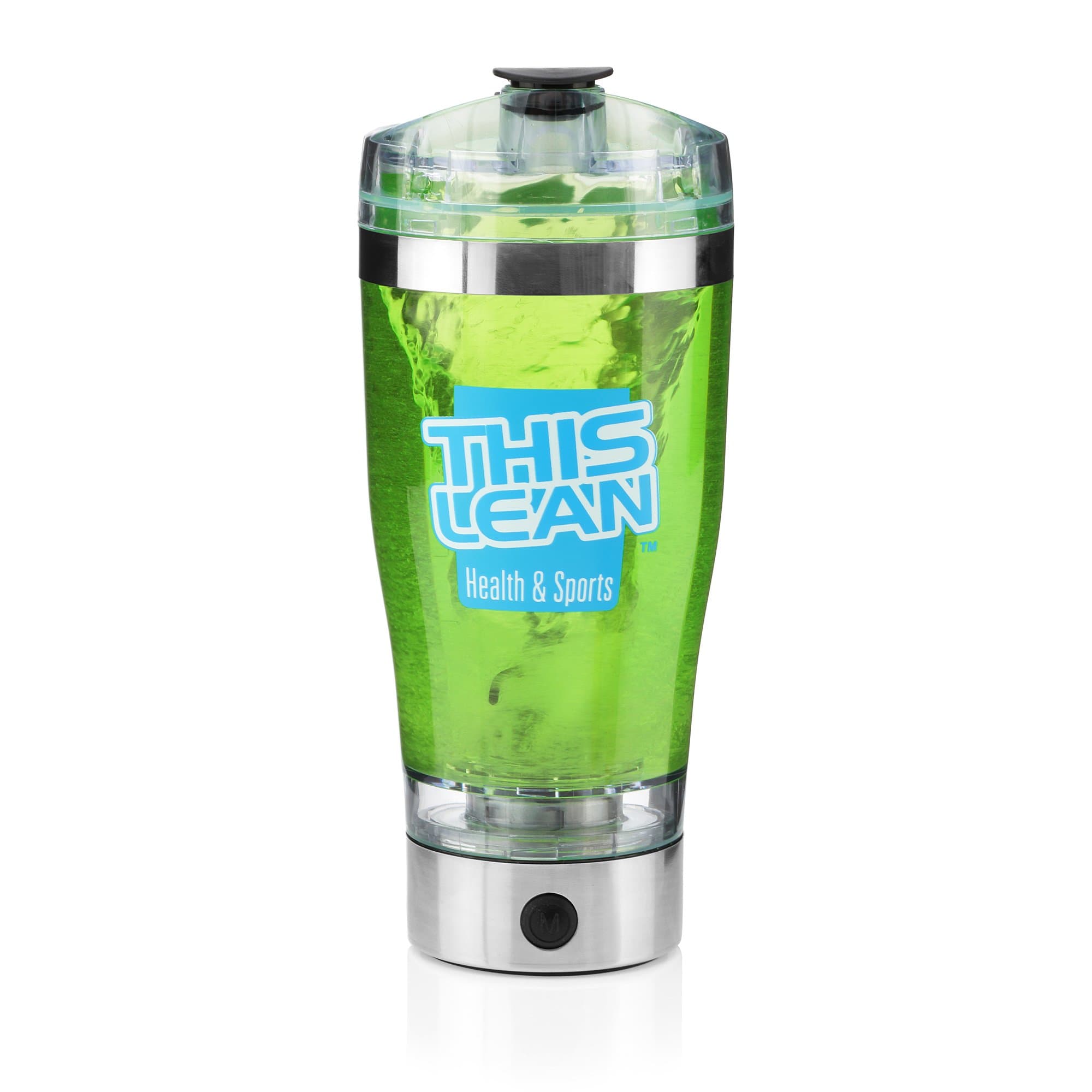 THIS LEAN Rechargeable Super Fast Vortex Mixer with Built-In 3048S Model 550mAh Battery. Electronic Mixer for Supplements & Protein. USB Lead Included. BPA Free Water Tight Shaker Bottle.