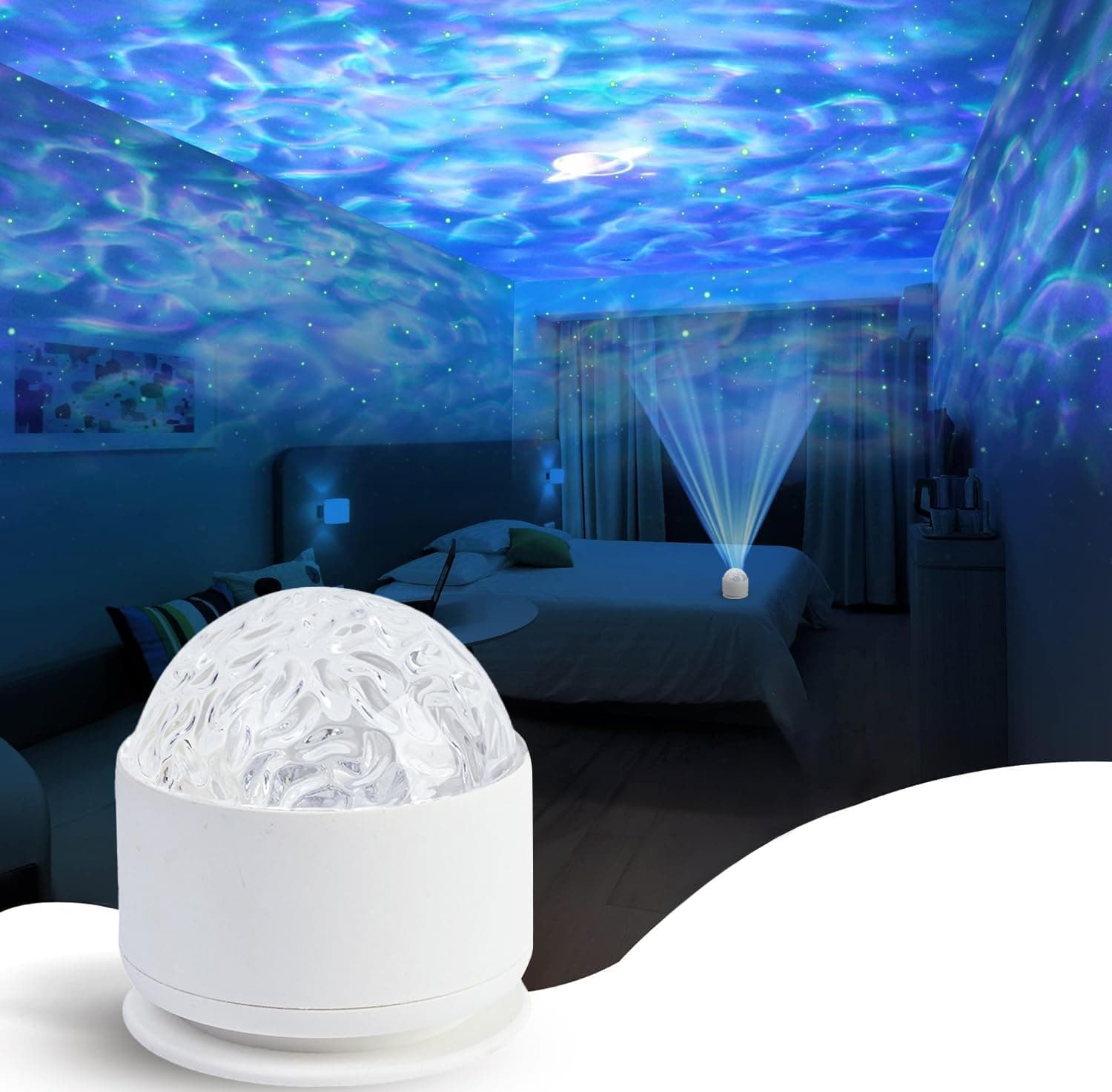 Calming Sensory Lights, Sensory Toys for Kids with Autism, Ocean Light Projector with 7 Color Patterns, Light Projects Water Ripple Effects onto Walls and Ceilings, Autism Toy, for Children and Adults