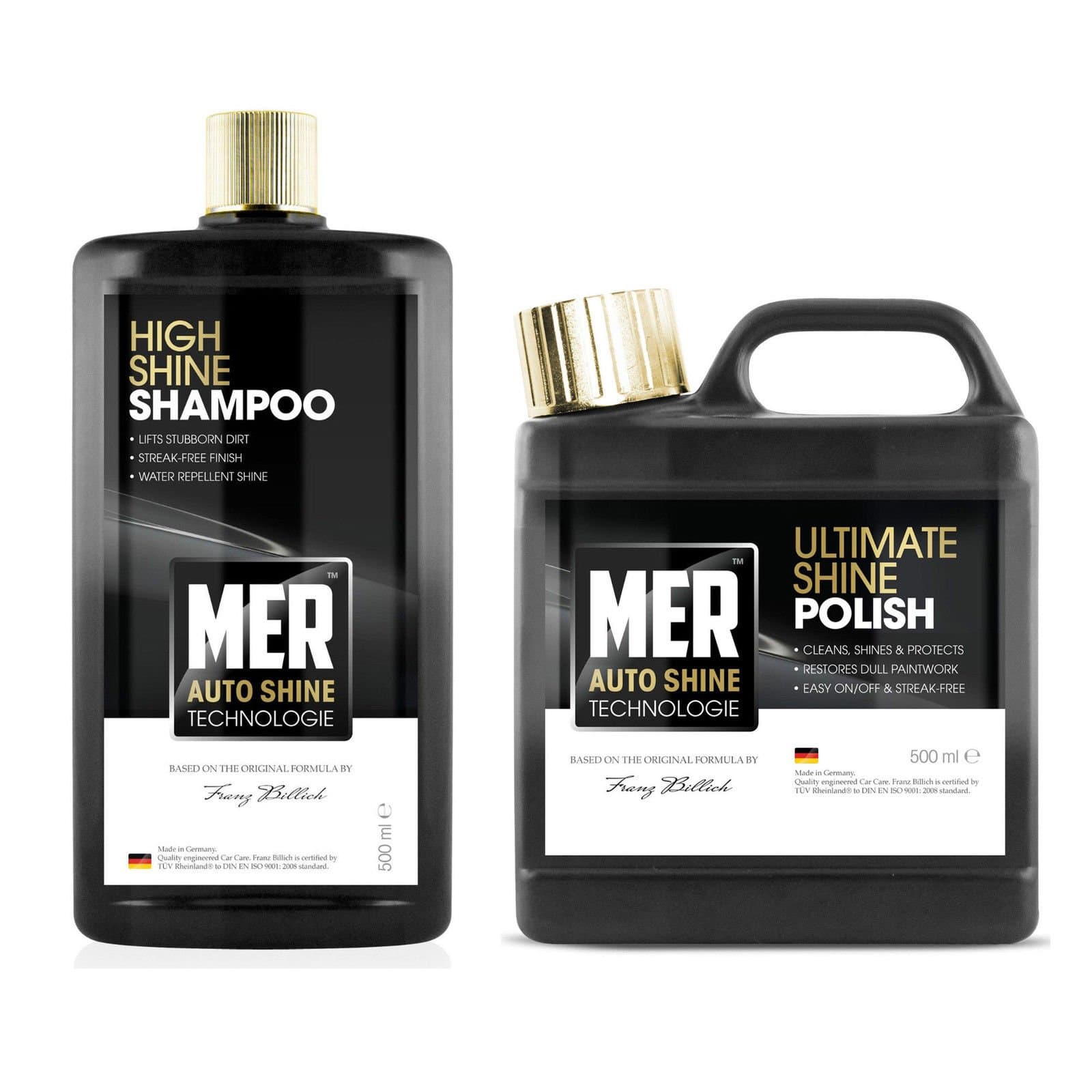 Mer high Shine Shampoo 500ml + Mer Ultimate Shine Polish 500ml