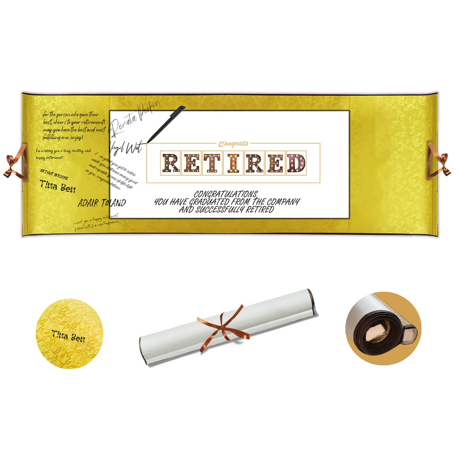 You Have Graduated from The Company- Retirement Party Decorations, Farewell Cards for Coworkers or Large Guest Book Alternative, Happy Retirement Supplies or Gifts for Women Men Co-Worker [Reels]