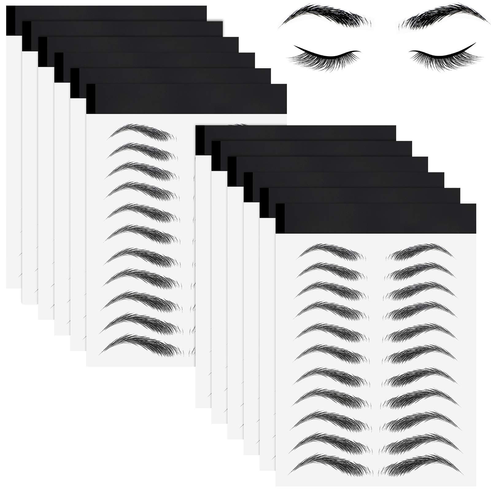 Maitys 12 Sheets 108 Pairs Hair Like Waterproof Eyebrow Tattoos Stickers Temporary Eyebrow Tattoos Instant Transfer Brows Peel off Fake Eyebrow Sticker Authentic Eyebrow for Women(Classic Style)