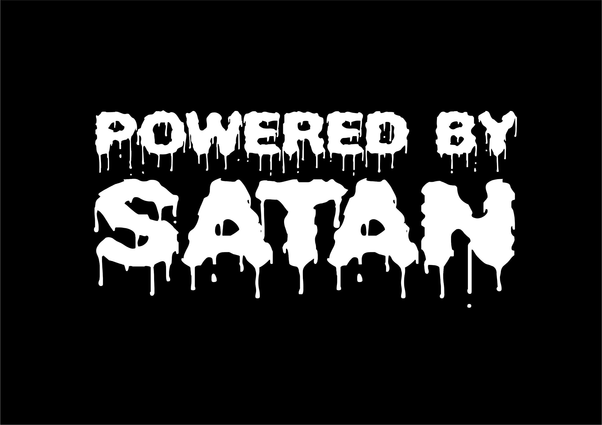 149W POWERED BY SATAN Funny Car Sticker Van Window Bumper Vinyl Decal