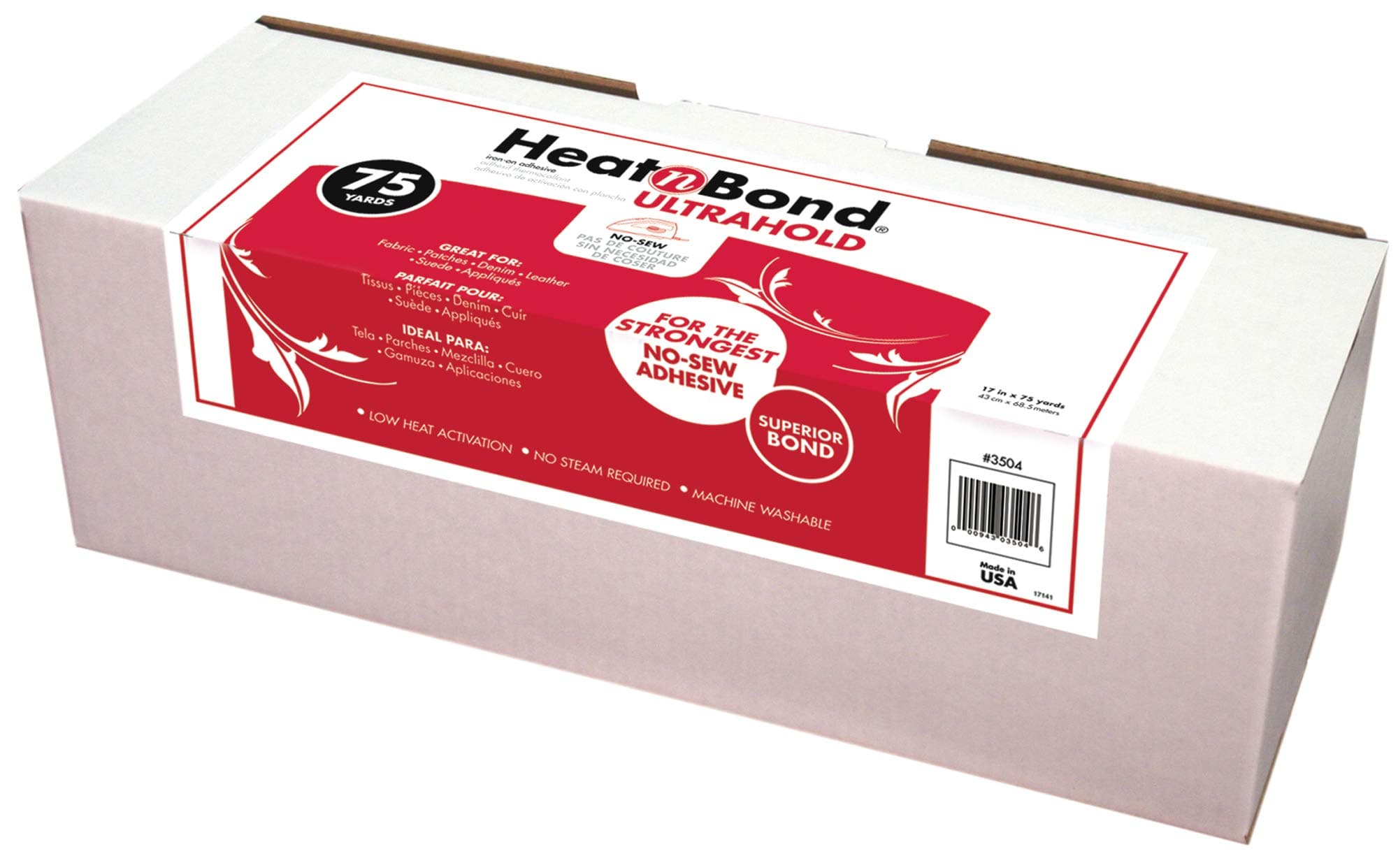 HeatnBondTherm-o-web 17-Inch x 75 yd Ultra Hold Iron-On Adhesive, White