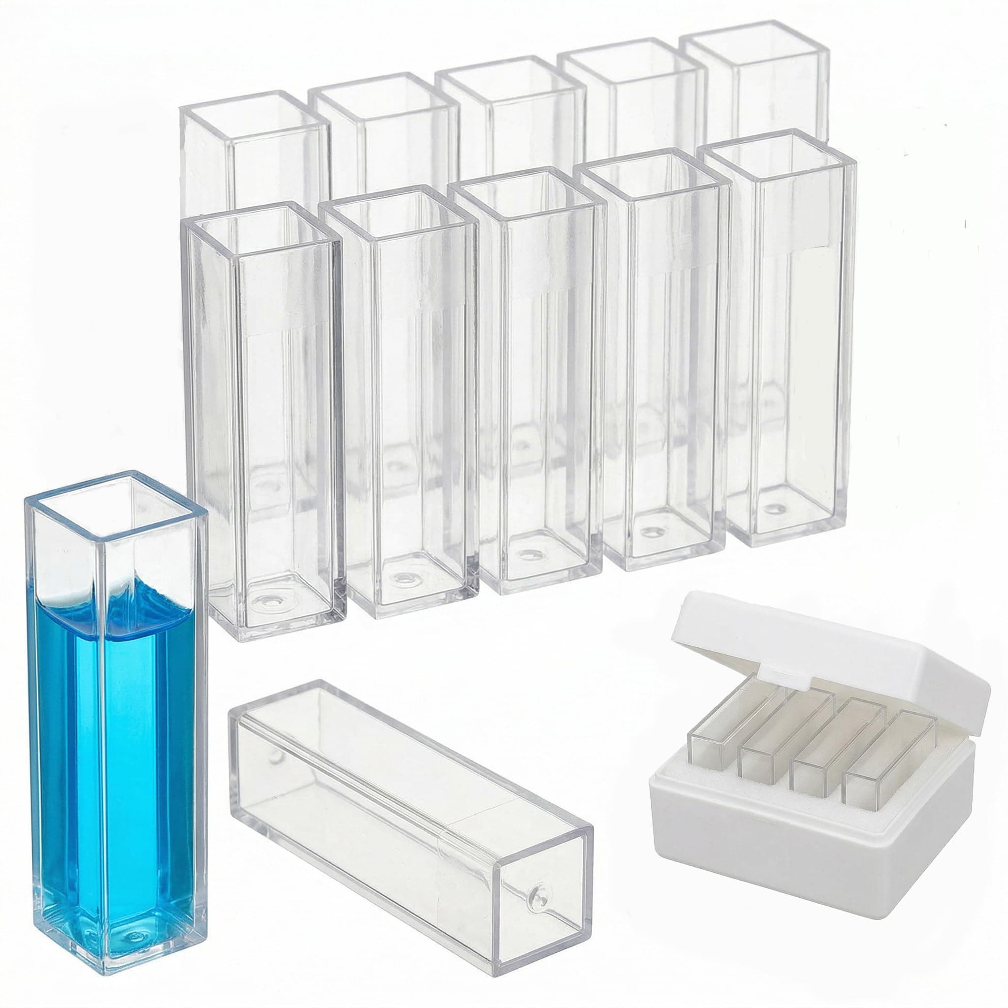 Mikikit 10PCS Cuvette Standard Cuvette Disposable Cuvette Plastic Cuvette Reliable Accurate Professional Transparent for Spectrophotometers