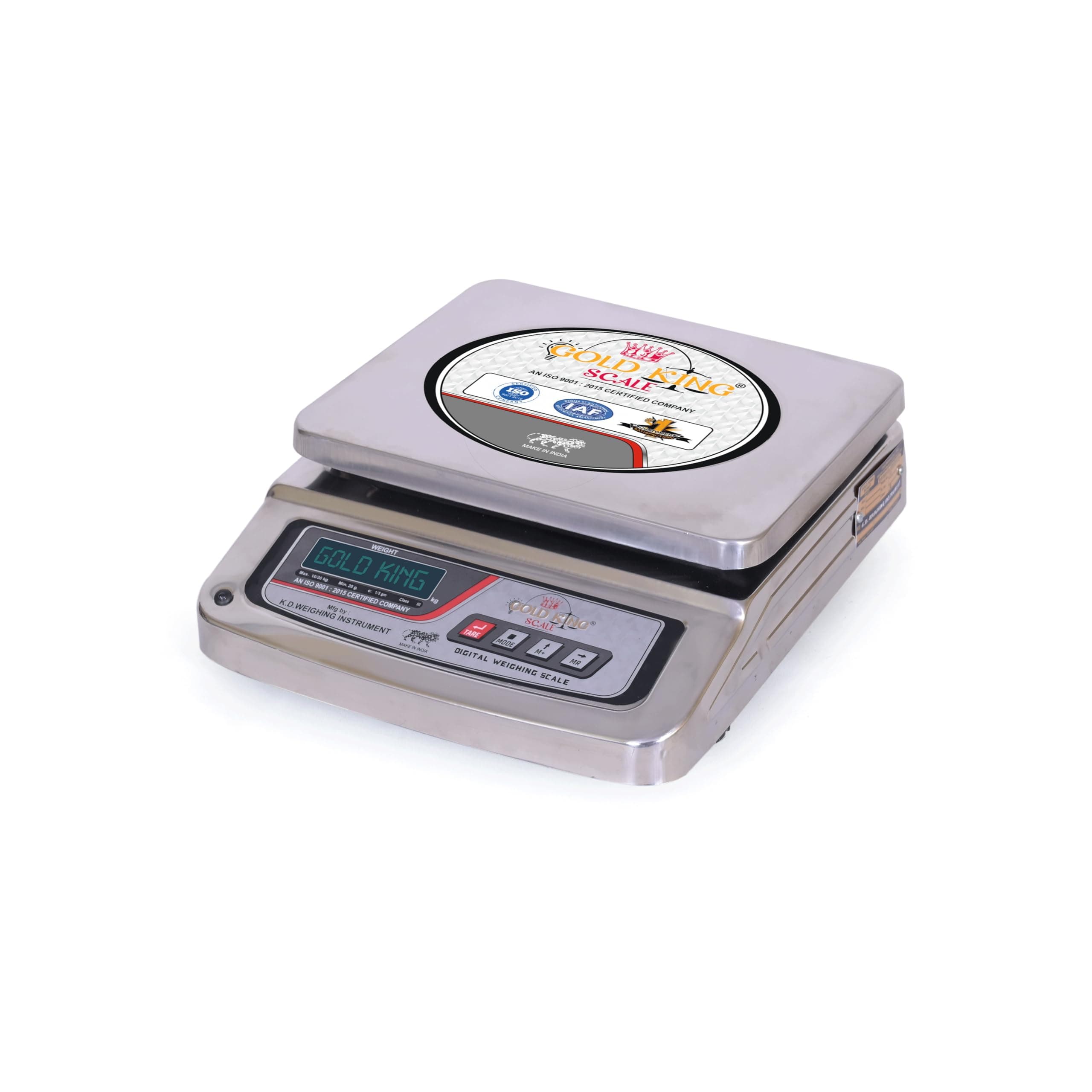 Electronic Chargeable Weighing Machine - 30kg x 1g Accuracy, Dual Display, Stainless Steel Pan - Ideal for Kirana Shops, Hotels, Grocery Stores, and Factories