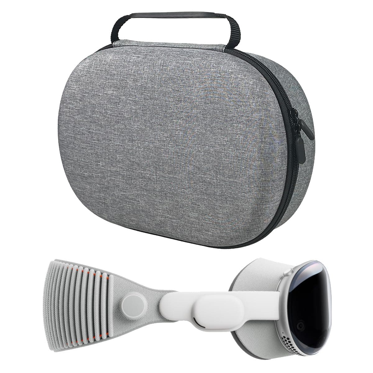 Miimall Compatible with Apple Vision Pro Case, Apple Vision Pro Hard Travel Case with Portable Handle, Oxford Fabric & EVA Anti-Scratch Protective Carrying Storage Bag