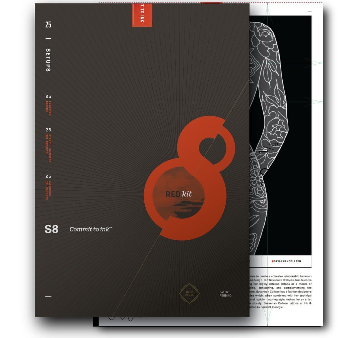 Savannah Colleen - RED Tattoo Stencil Sampler 25 Sheets of Transfer Paper, 25 Transfer Gels, 25 Tattooing Gels