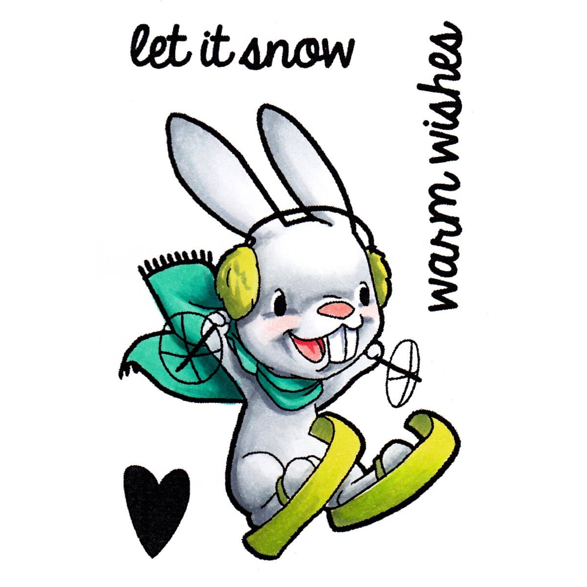 Clear Stamp Set, 2 by 3-Inch, Snow Bunny