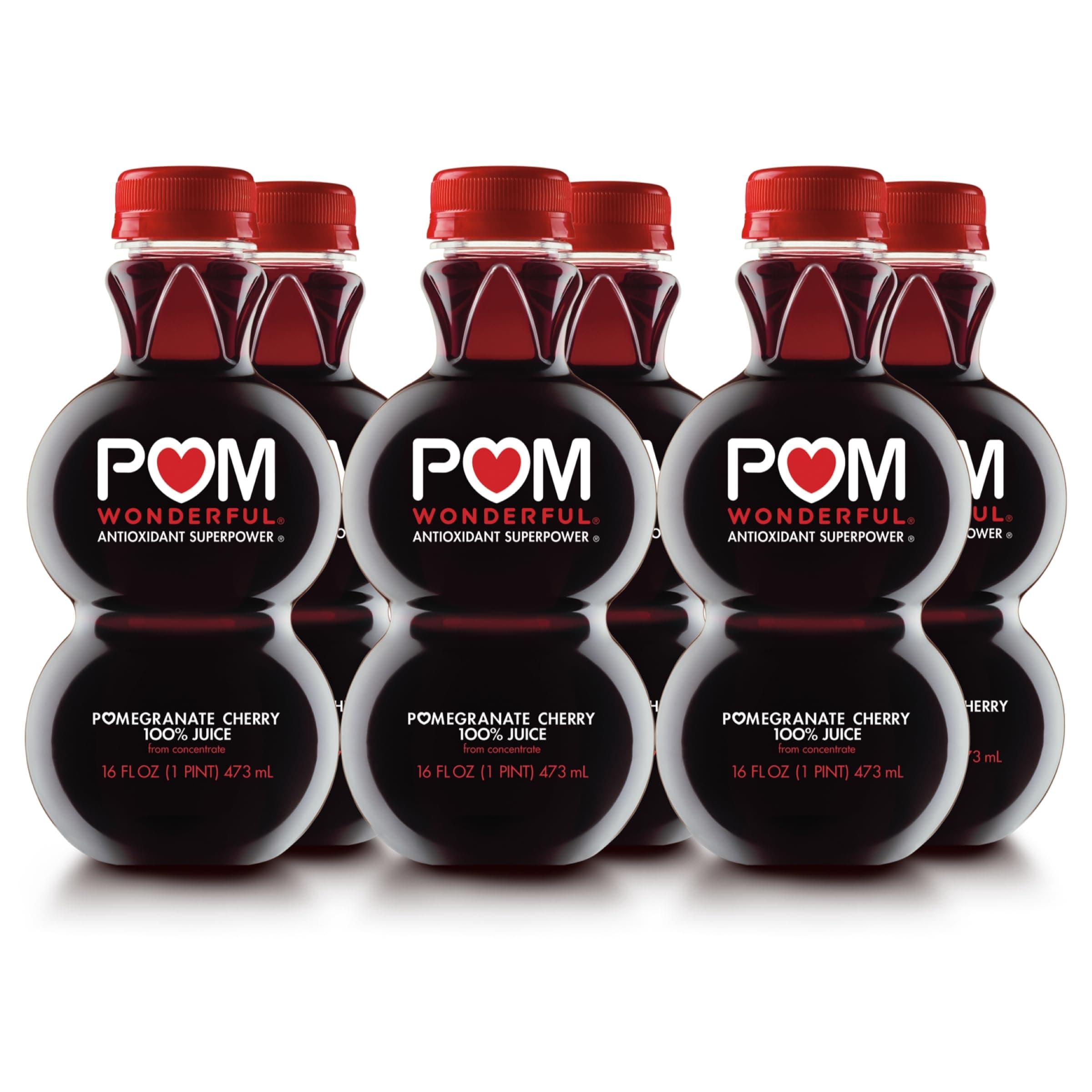 Antioxidant Superpower Pomegranate Cherry 100% Juice 16 fl oz (Pack of 6)